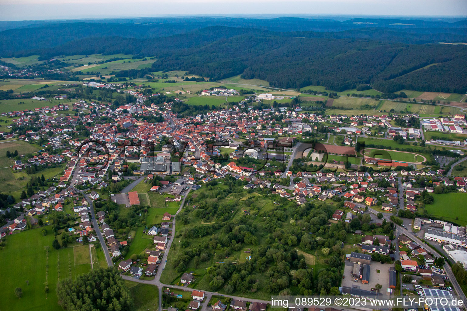Ortsteil Beerfelden in Oberzent im Bundesland Hessen, Deutschland von oben