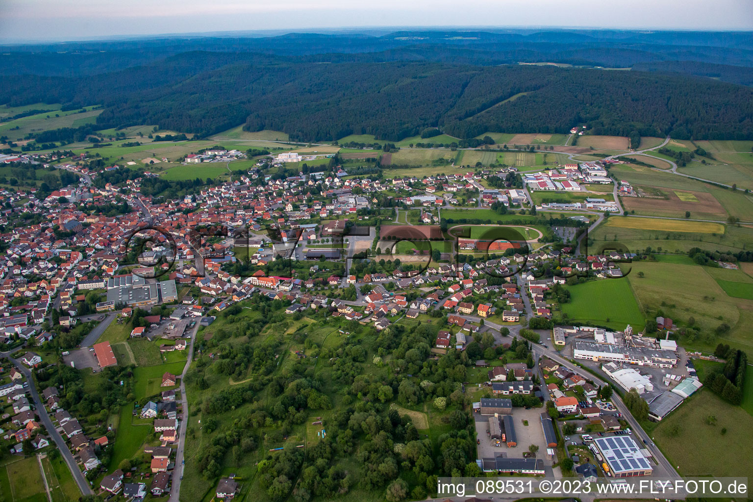 Ortsteil Beerfelden in Oberzent im Bundesland Hessen, Deutschland von oben gesehen