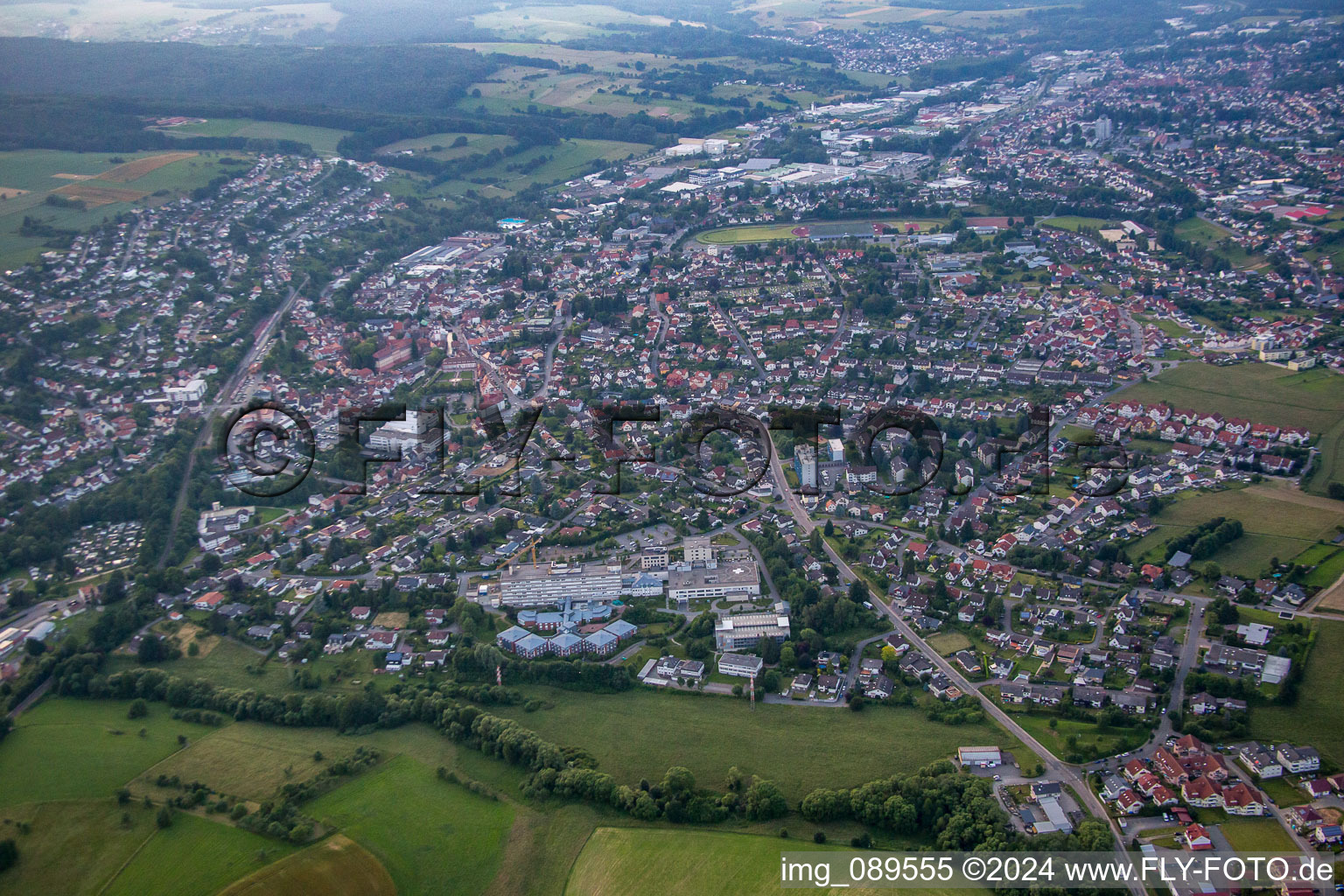 Schrägluftbild von Erbach im Bundesland Hessen, Deutschland