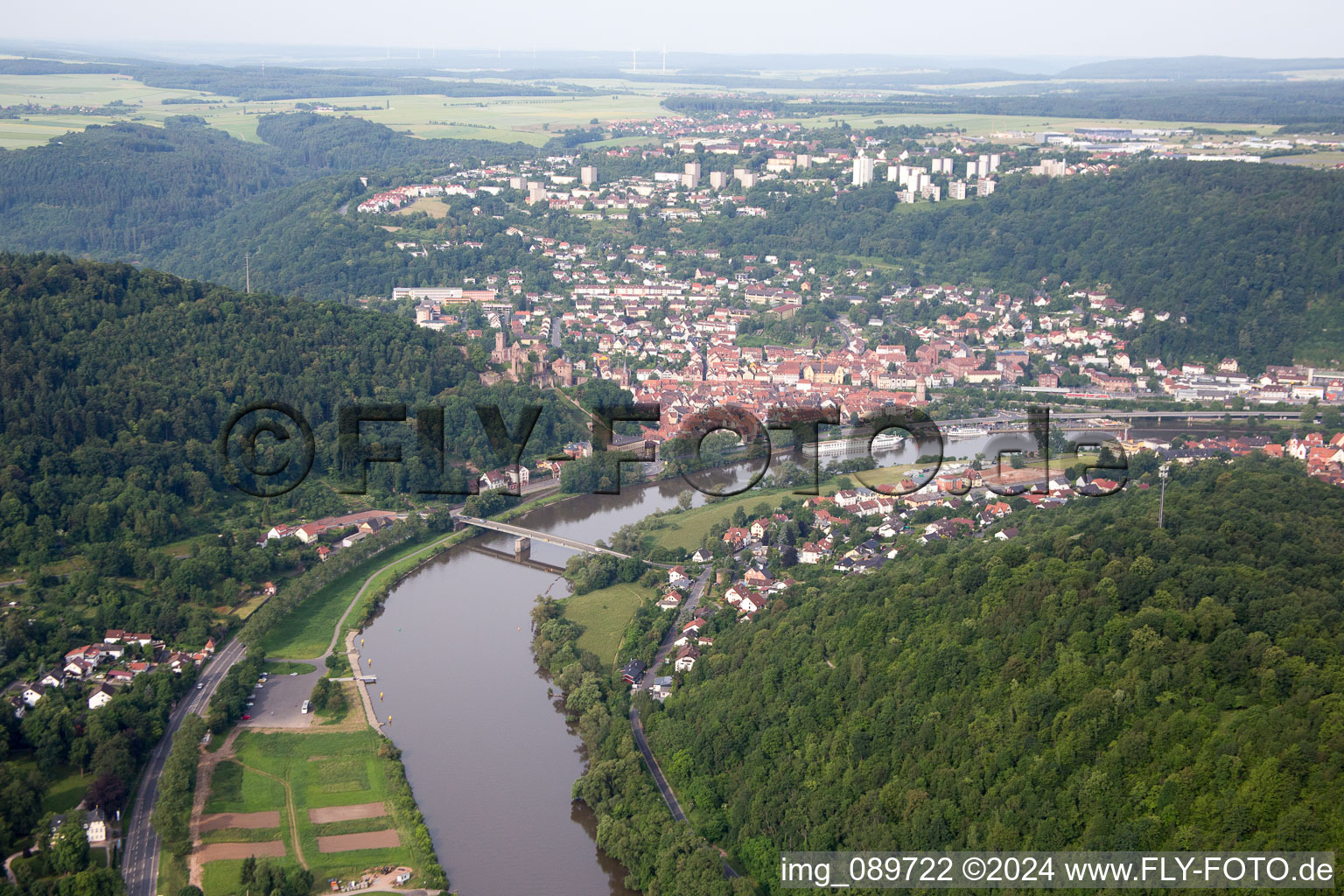 Wertheim im Bundesland Baden-Württemberg, Deutschland von oben