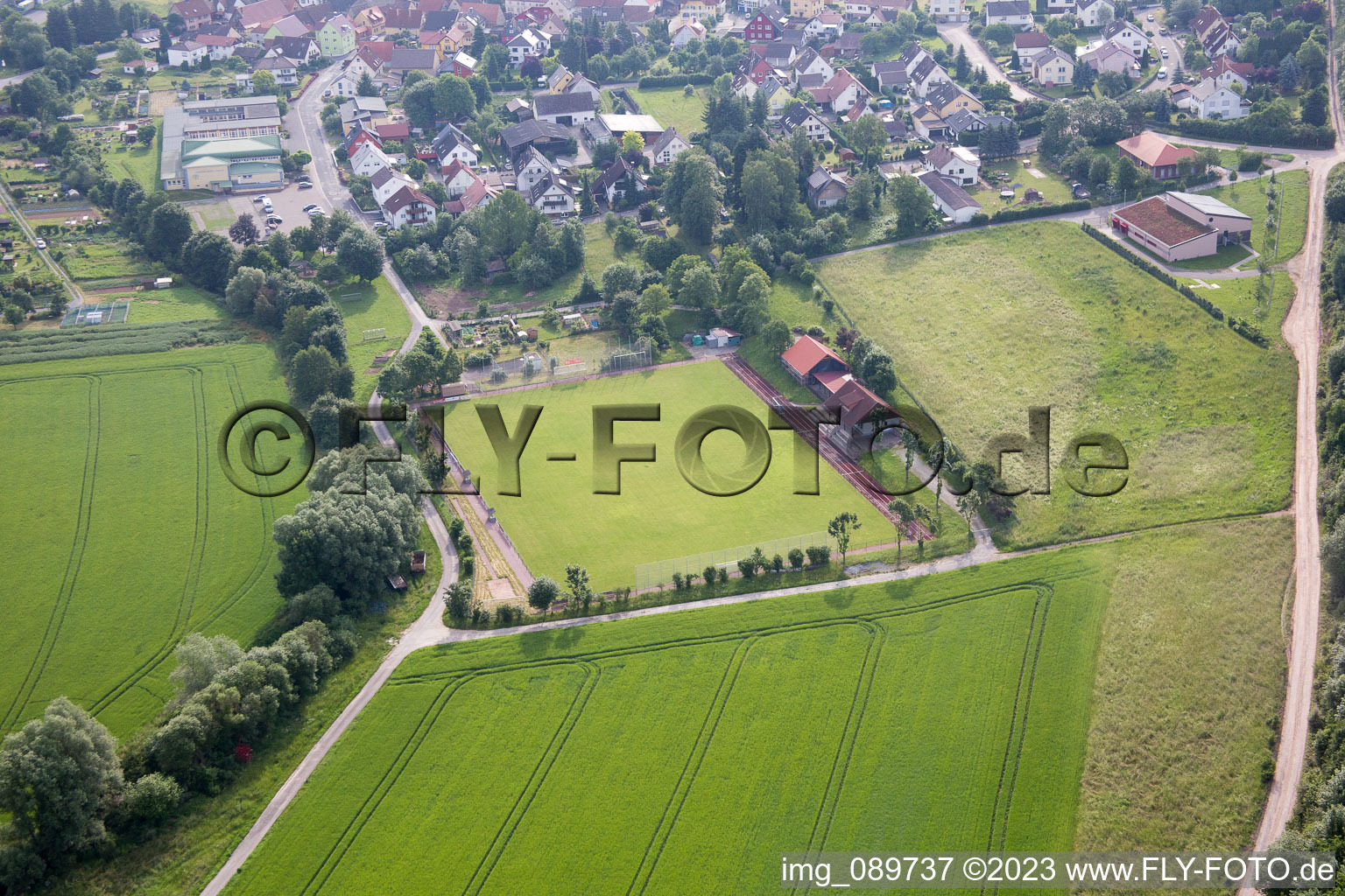 Luftaufnahme von Dertingen im Bundesland Baden-Württemberg, Deutschland