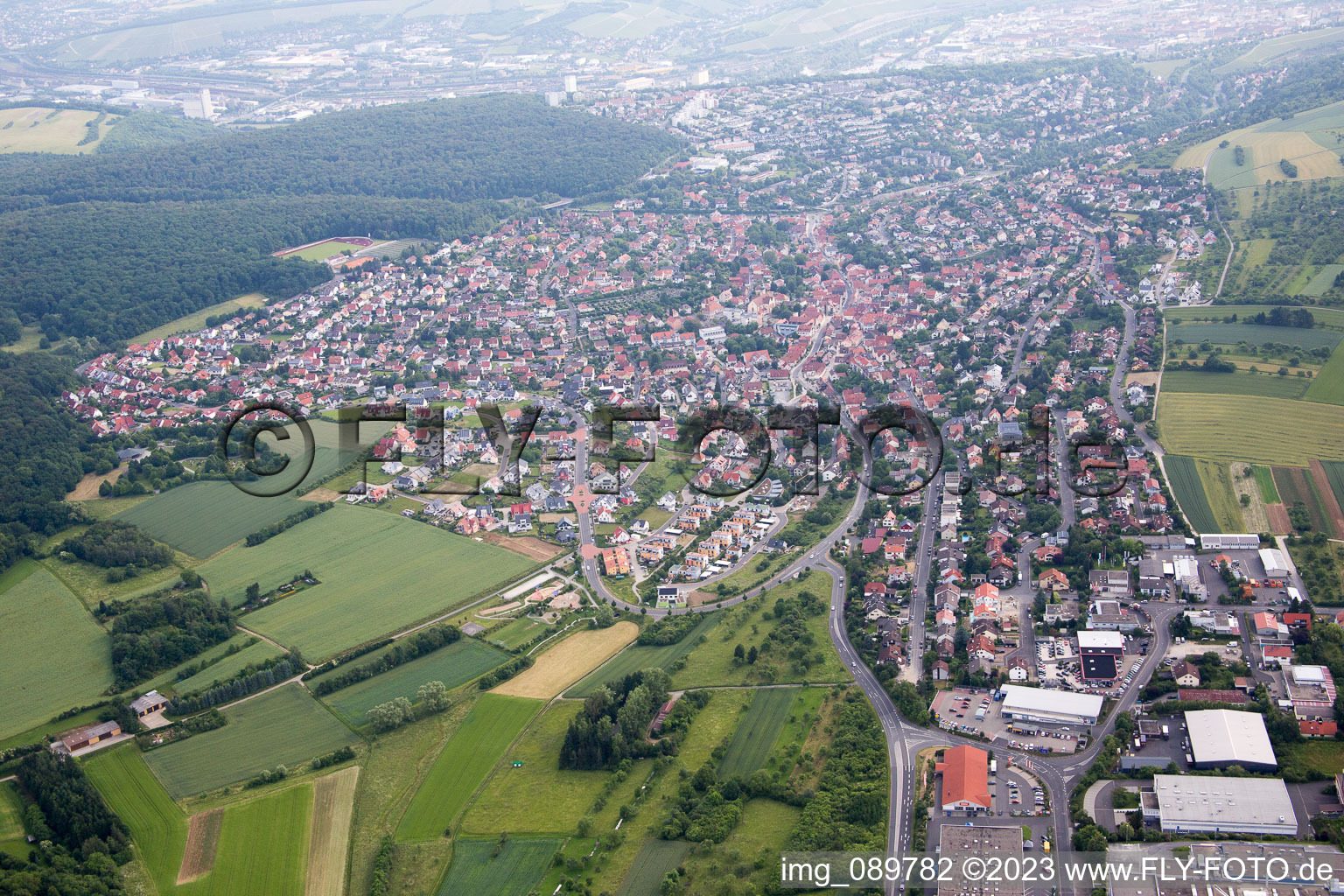 Luftaufnahme von Höchberg im Bundesland Bayern, Deutschland