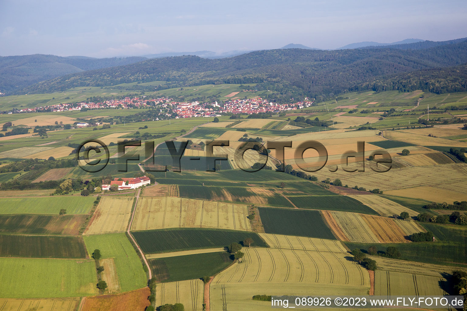 Ortsteil Rechtenbach in Schweigen-Rechtenbach im Bundesland Rheinland-Pfalz, Deutschland von oben