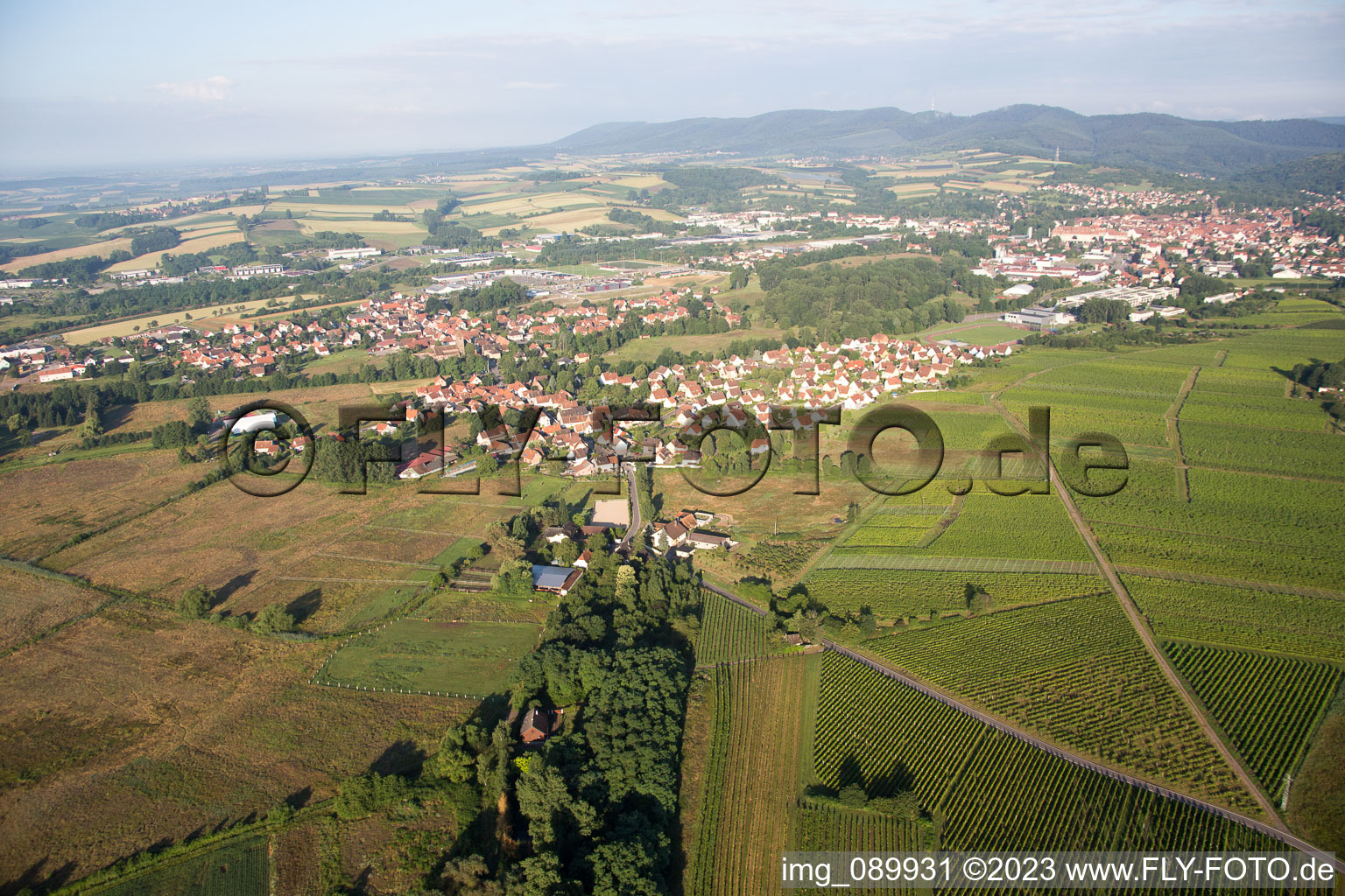 Drohnenaufname von Altenstadt im Bundesland Bas-Rhin, Frankreich