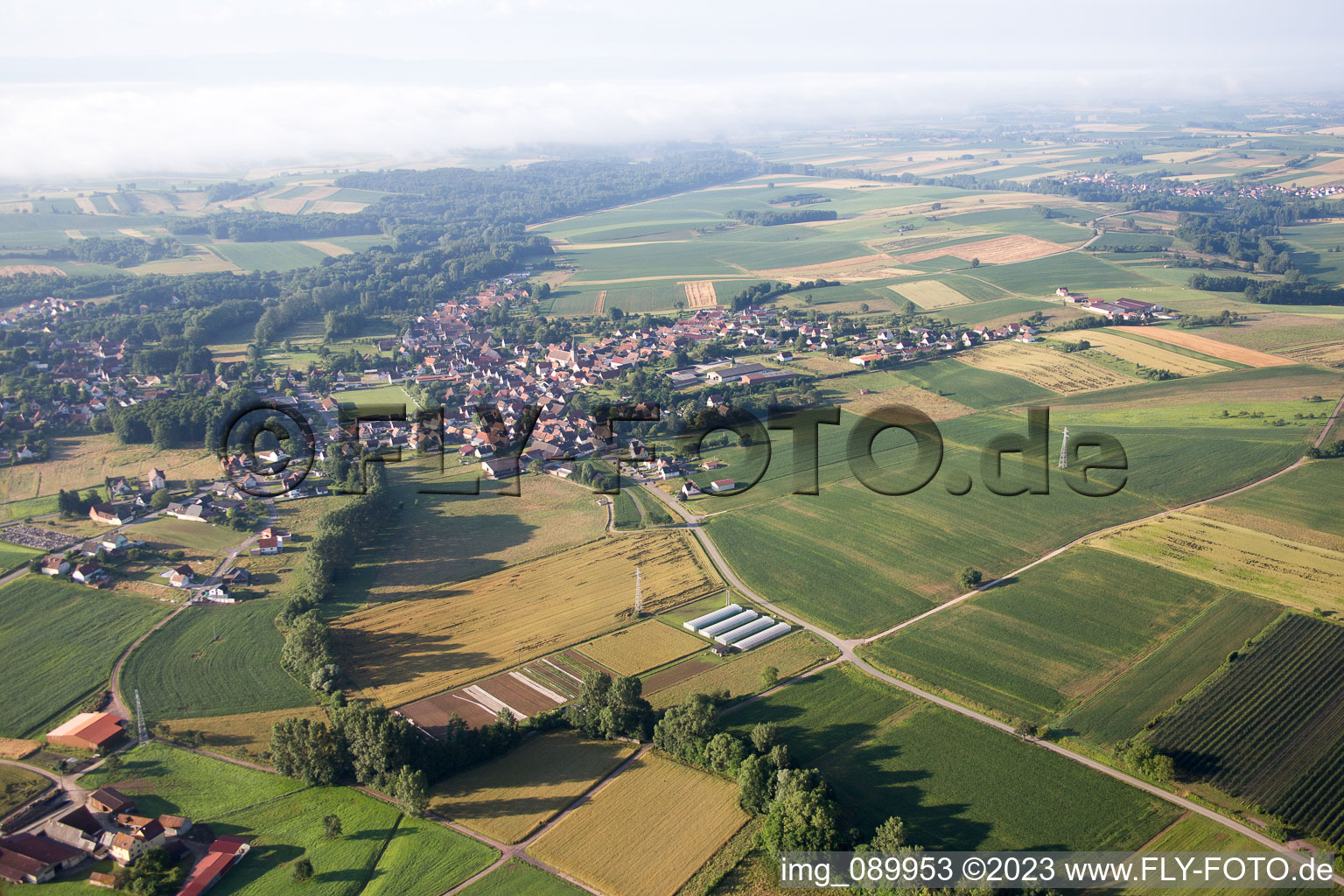 Steinseltz im Bundesland Bas-Rhin, Frankreich vom Flugzeug aus