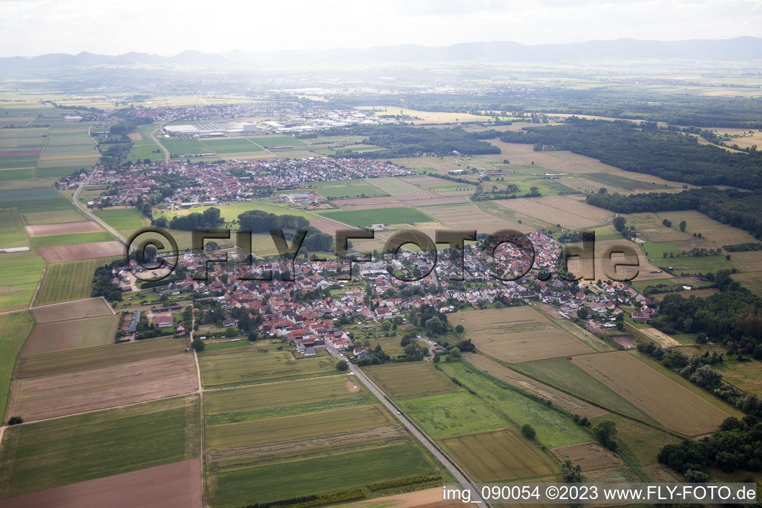 Knittelsheim im Bundesland Rheinland-Pfalz, Deutschland von oben