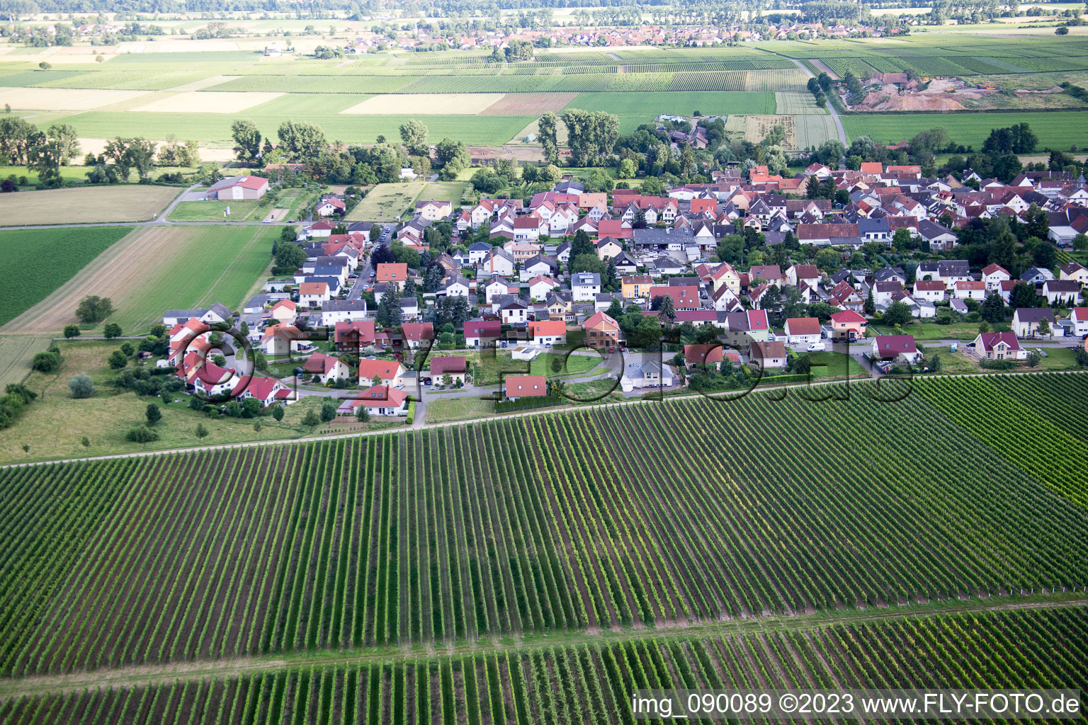 Luftbild von Ortsteil Duttweiler in Neustadt an der Weinstraße im Bundesland Rheinland-Pfalz, Deutschland