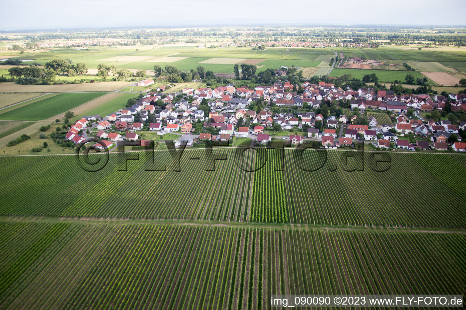 Luftaufnahme von Ortsteil Duttweiler in Neustadt an der Weinstraße im Bundesland Rheinland-Pfalz, Deutschland
