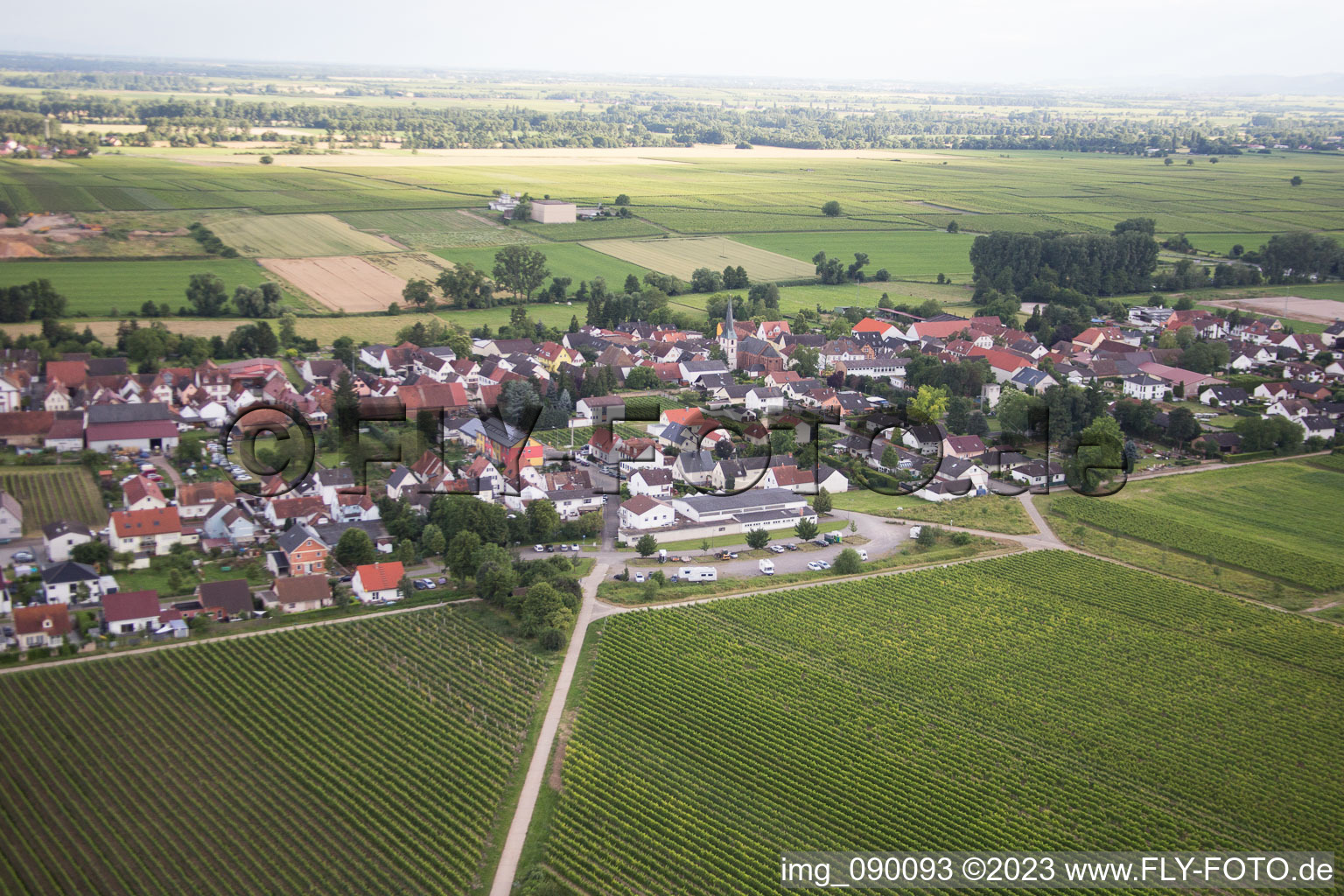 Ortsteil Duttweiler in Neustadt an der Weinstraße im Bundesland Rheinland-Pfalz, Deutschland aus der Luft