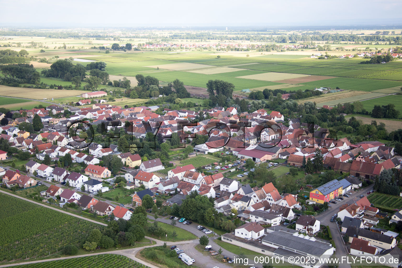Ortsteil Duttweiler in Neustadt an der Weinstraße im Bundesland Rheinland-Pfalz, Deutschland von einer Drohne aus