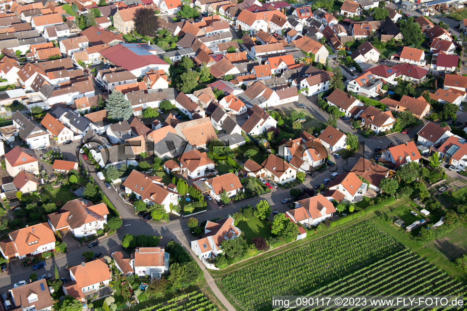 Venningen im Bundesland Rheinland-Pfalz, Deutschland von der Drohne aus gesehen