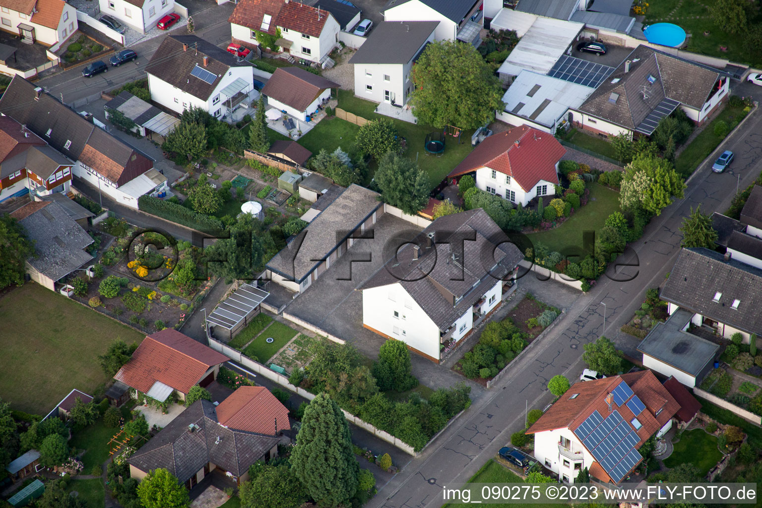 Drohnenbild von Minfeld im Bundesland Rheinland-Pfalz, Deutschland