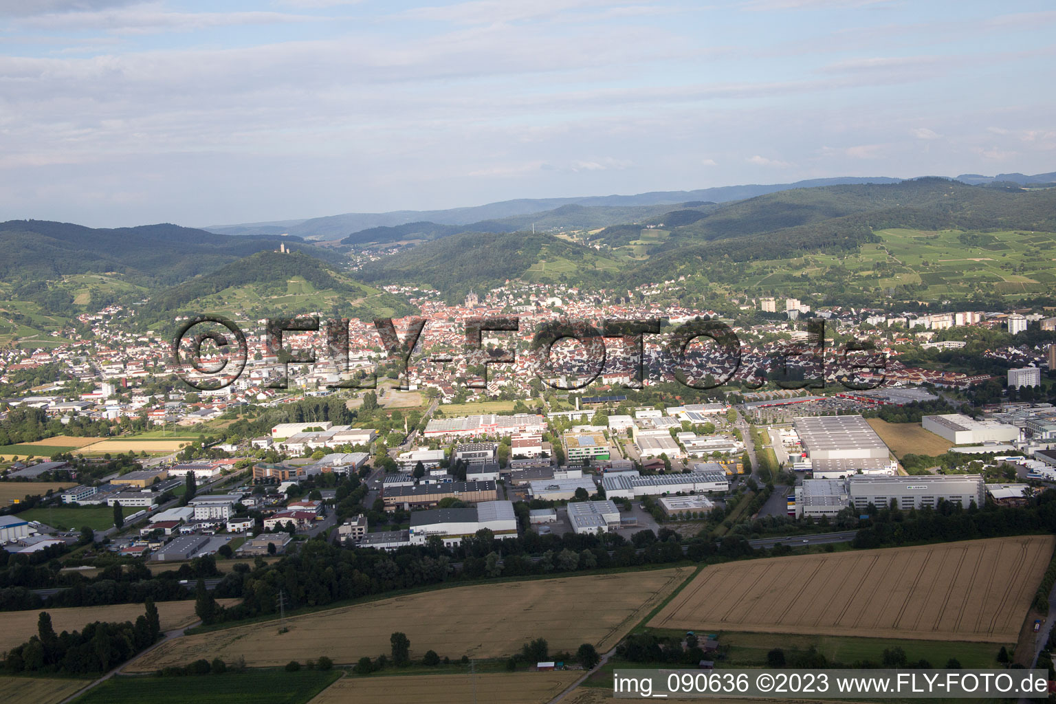 Bensheim im Bundesland Hessen, Deutschland von oben gesehen