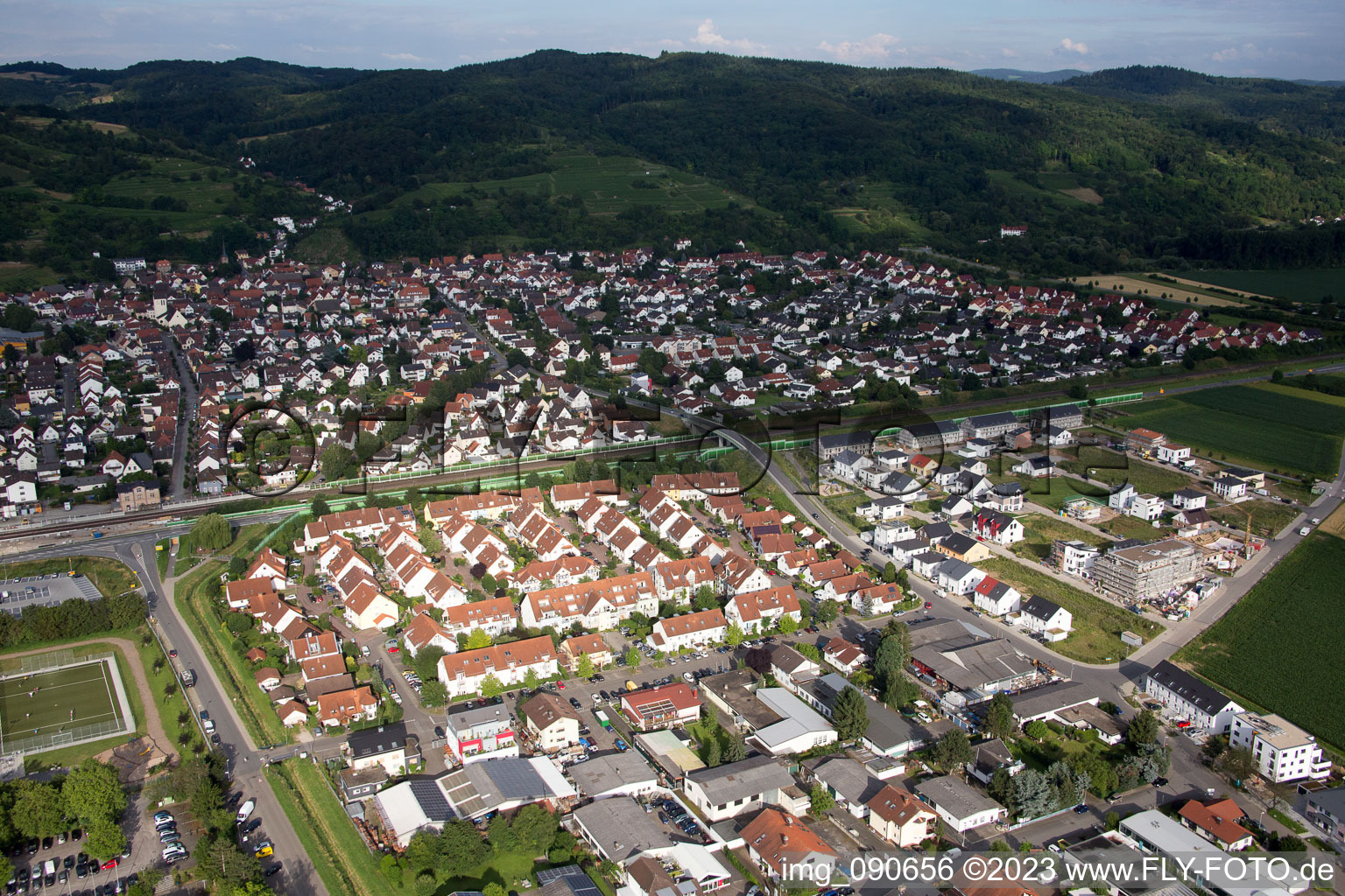 Drohnenbild von Laudenbach im Bundesland Baden-Württemberg, Deutschland