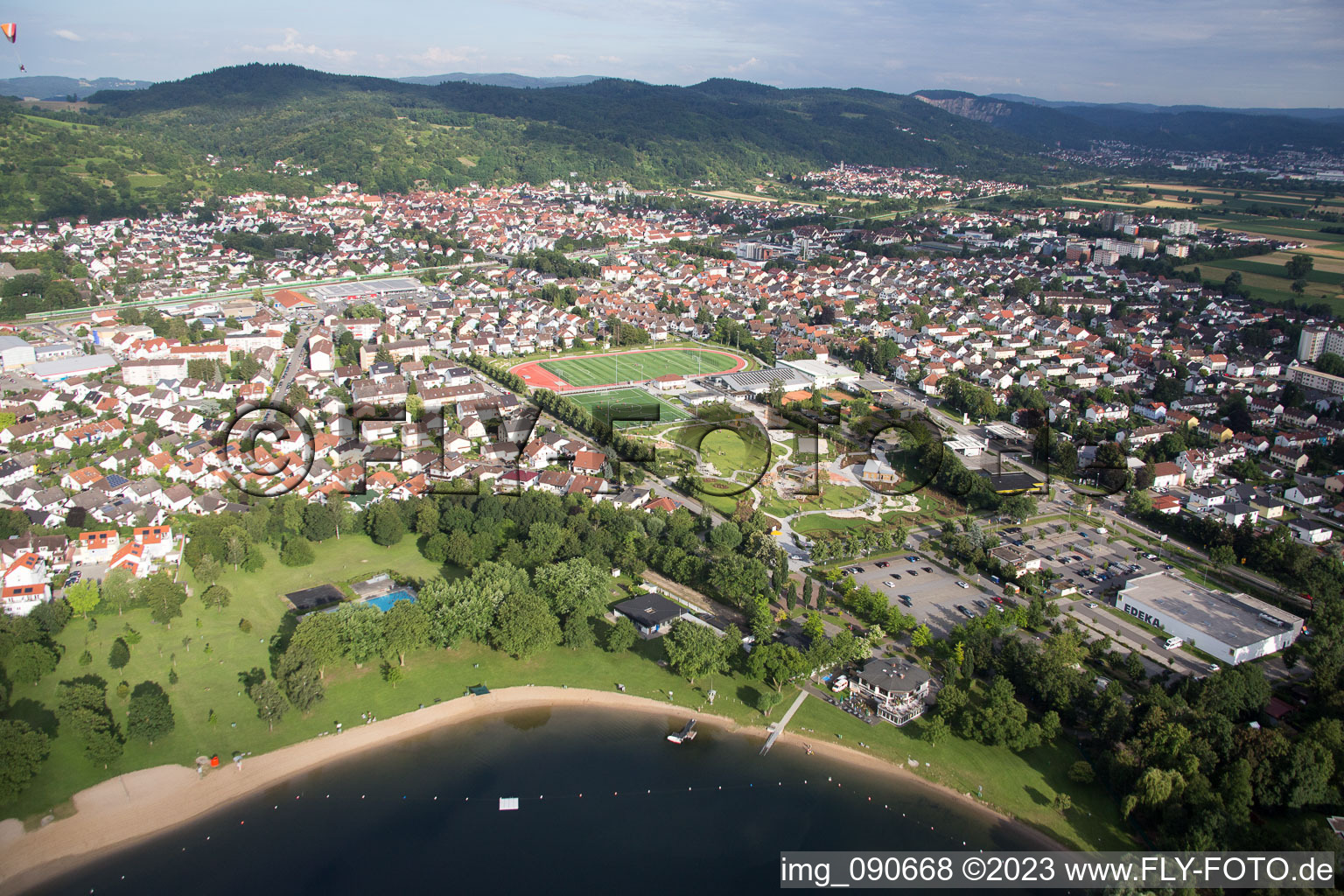 Hemsbach im Bundesland Baden-Württemberg, Deutschland aus der Luft betrachtet