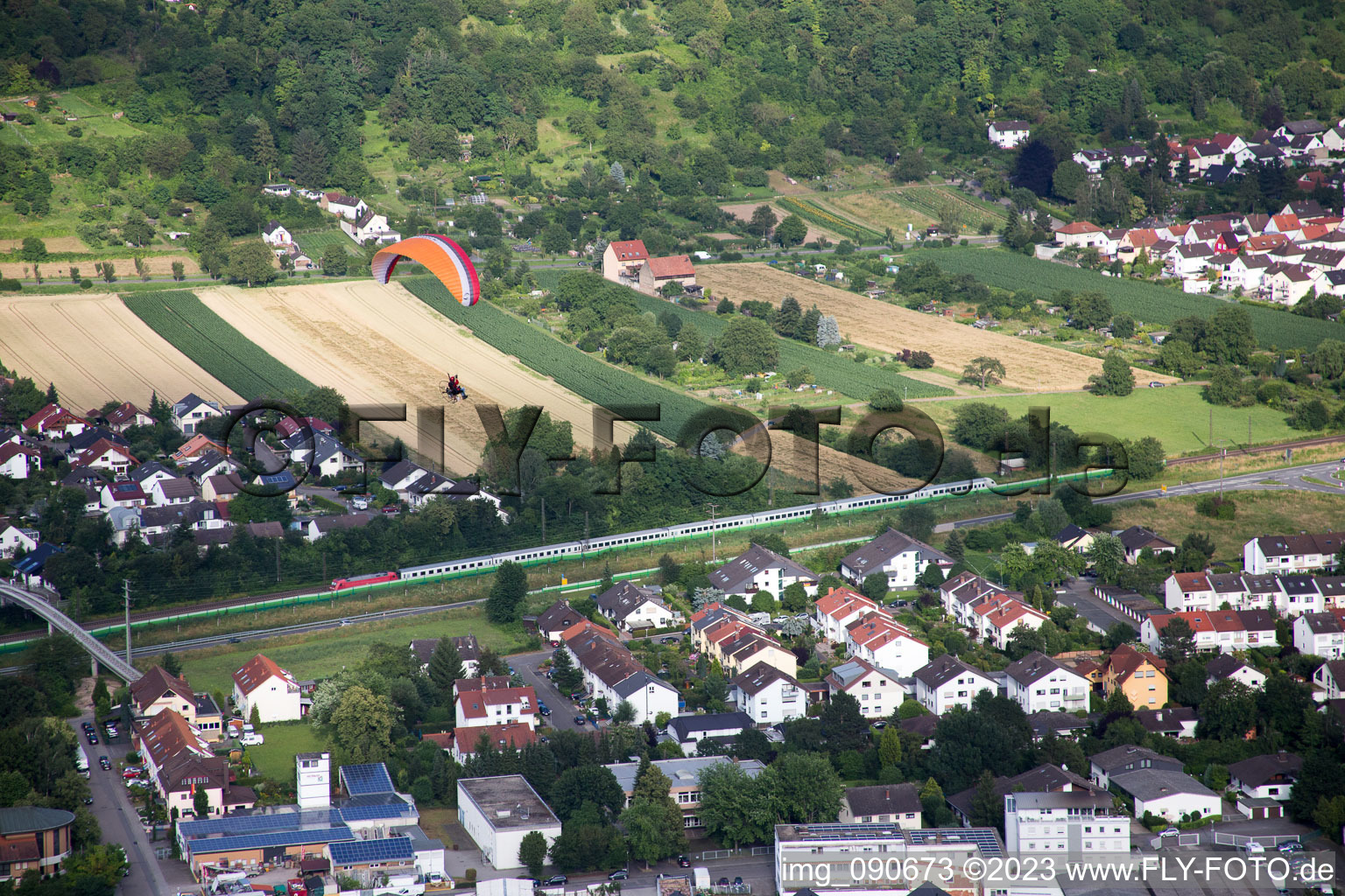 Hemsbach im Bundesland Baden-Württemberg, Deutschland aus der Drohnenperspektive