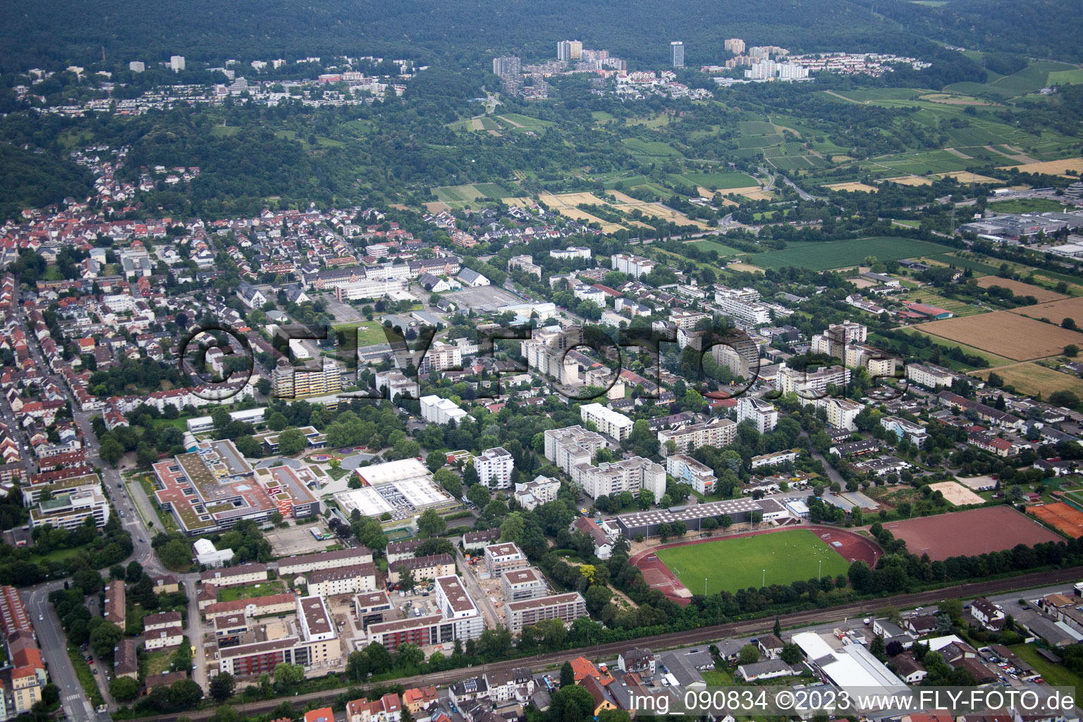 Luftbild von Ortsteil Rohrbach in Heidelberg im Bundesland Baden-Württemberg, Deutschland