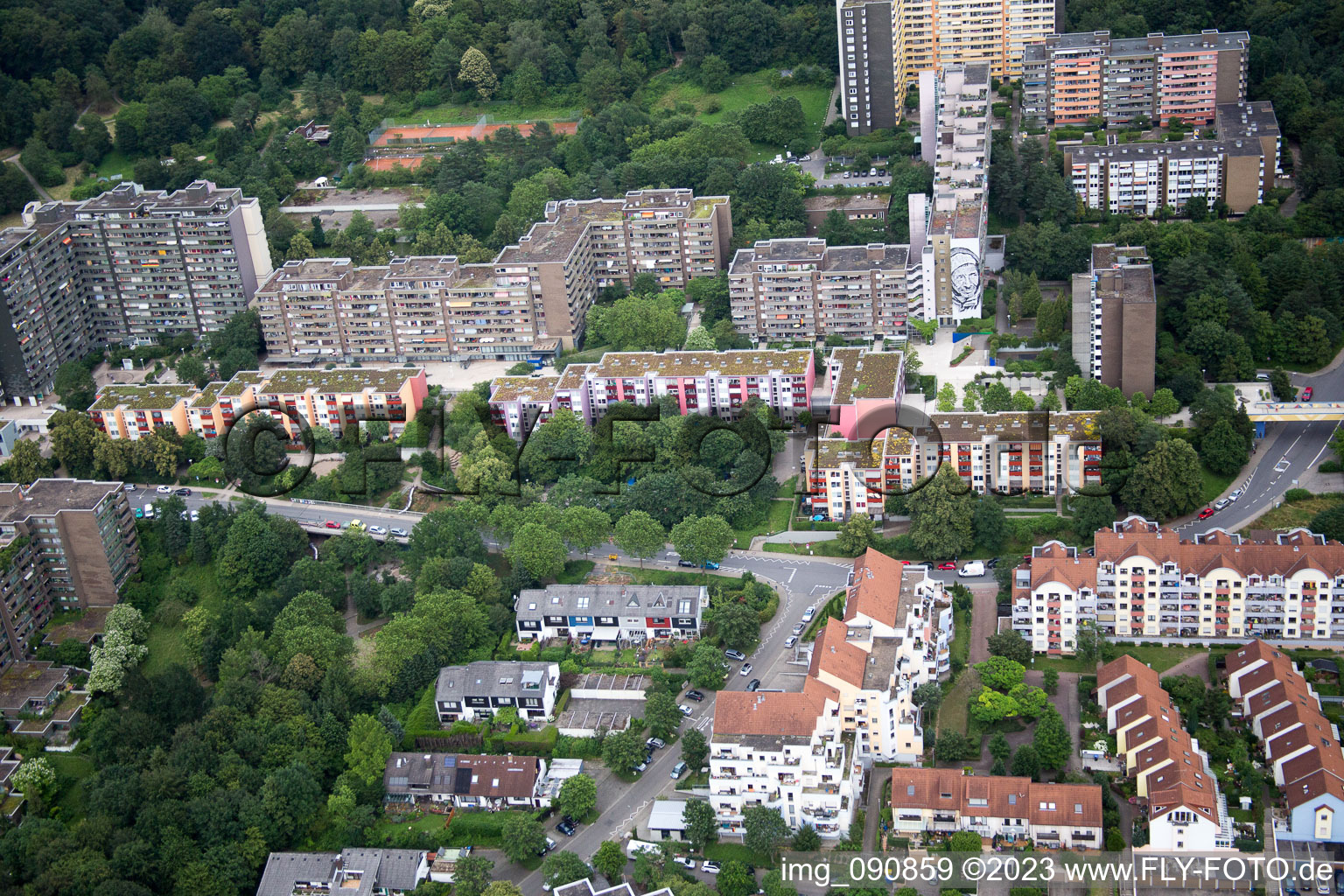 HD-Emmertsgrund in Heidelberg im Bundesland Baden-Württemberg, Deutschland von oben gesehen