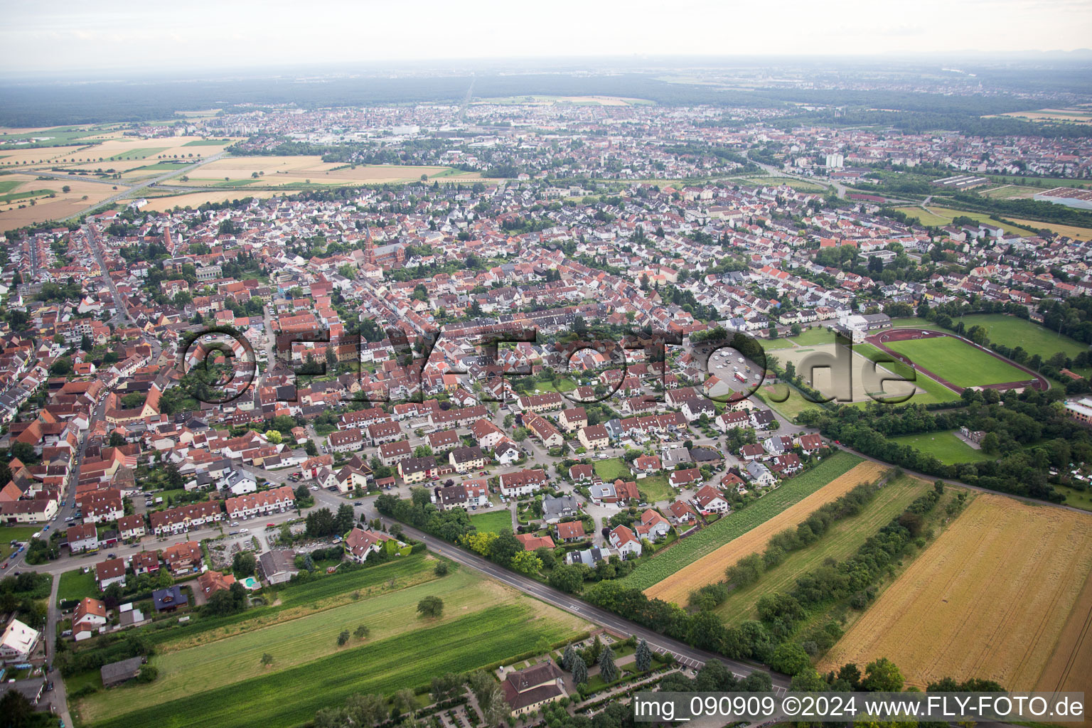 Luftaufnahme von Plankstadt im Bundesland Baden-Württemberg, Deutschland