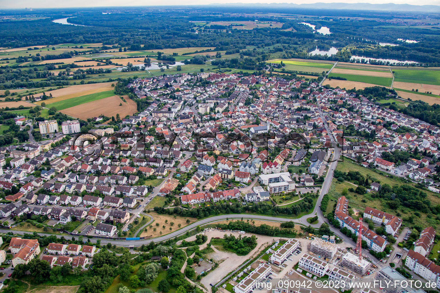 Luftbild von Rohrhof in Brühl im Bundesland Baden-Württemberg, Deutschland