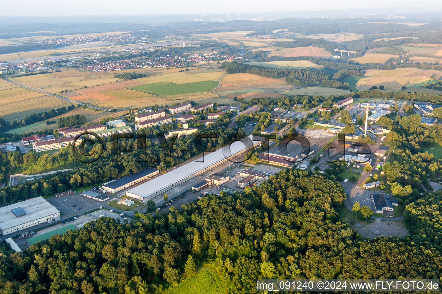 Gebäudekomplex der US- Militär- Kaserne Sembach Headquarters und AFN Europe in Sembach im Bundesland Rheinland-Pfalz, Deutschland
