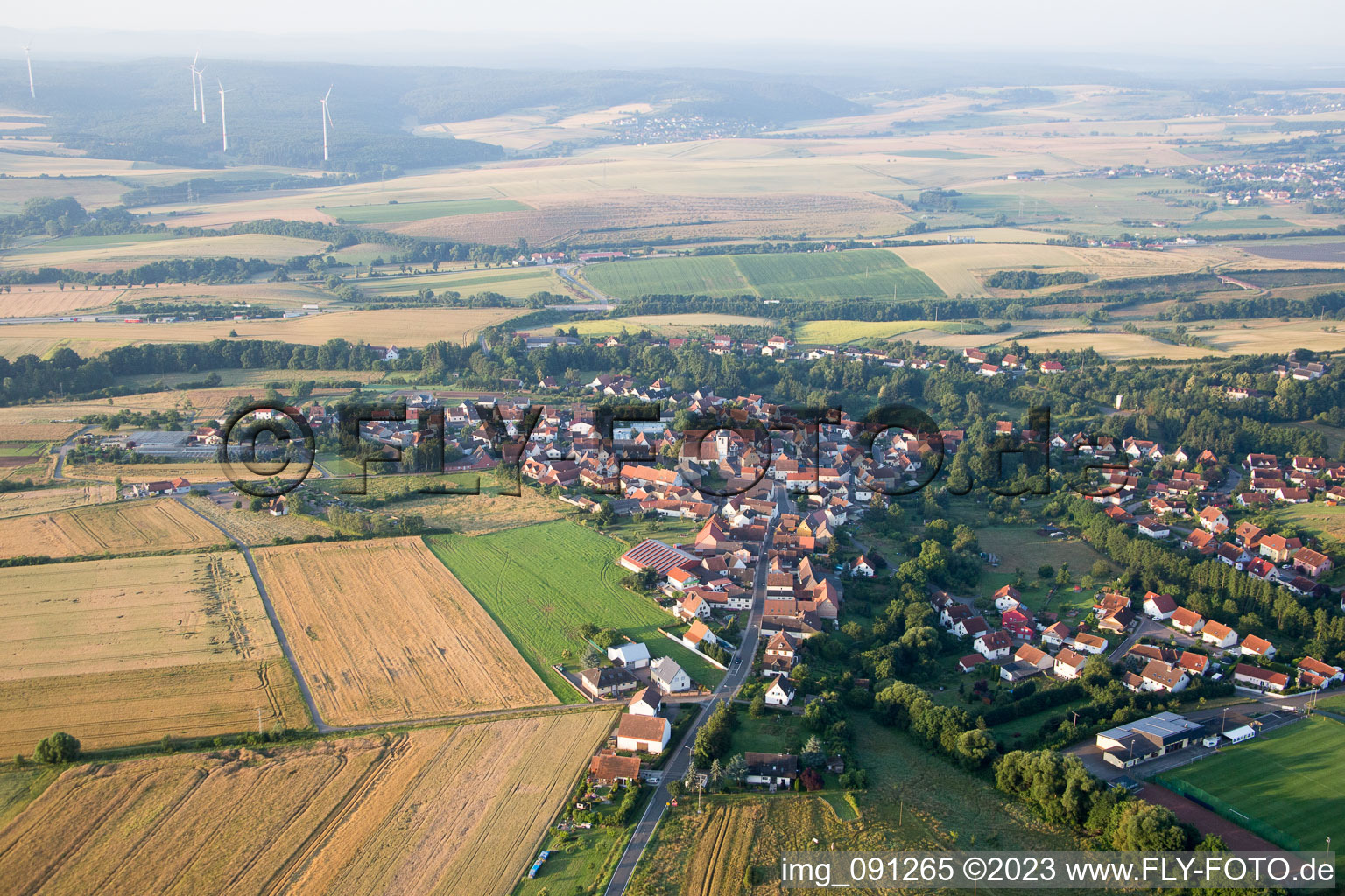 Luftbild von Steinbach am Donnersberg im Bundesland Rheinland-Pfalz, Deutschland