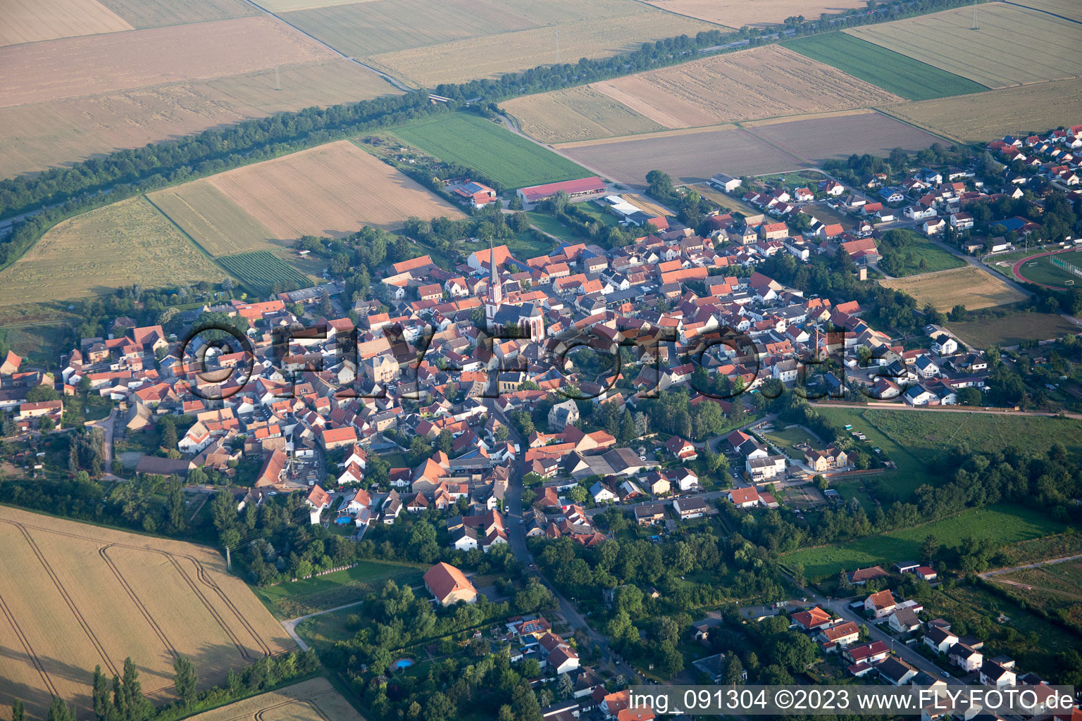Luftbild von Armsheim im Bundesland Rheinland-Pfalz, Deutschland