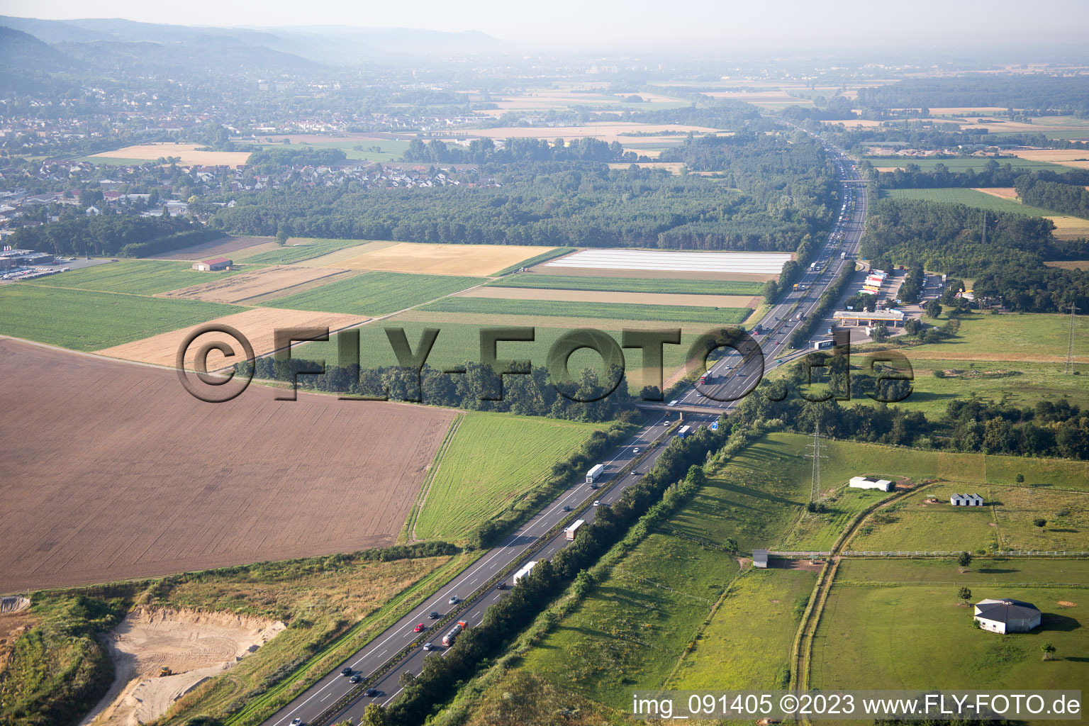 Luftbild von Bickenbach im Bundesland Hessen, Deutschland