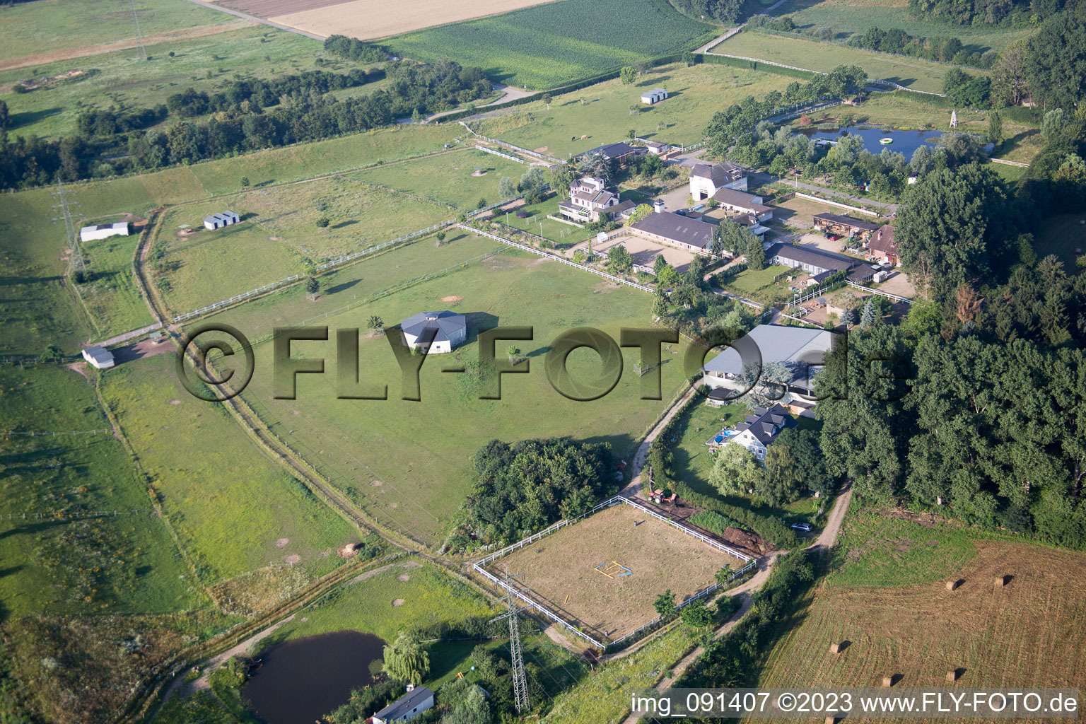 Luftaufnahme von Bickenbach im Bundesland Hessen, Deutschland