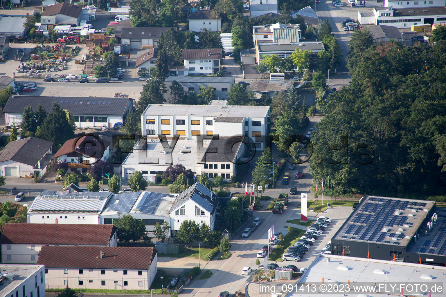 Luftaufnahme von Alsbach-Hähnlein, Industriegebiet Sandwiese im Bundesland Hessen, Deutschland
