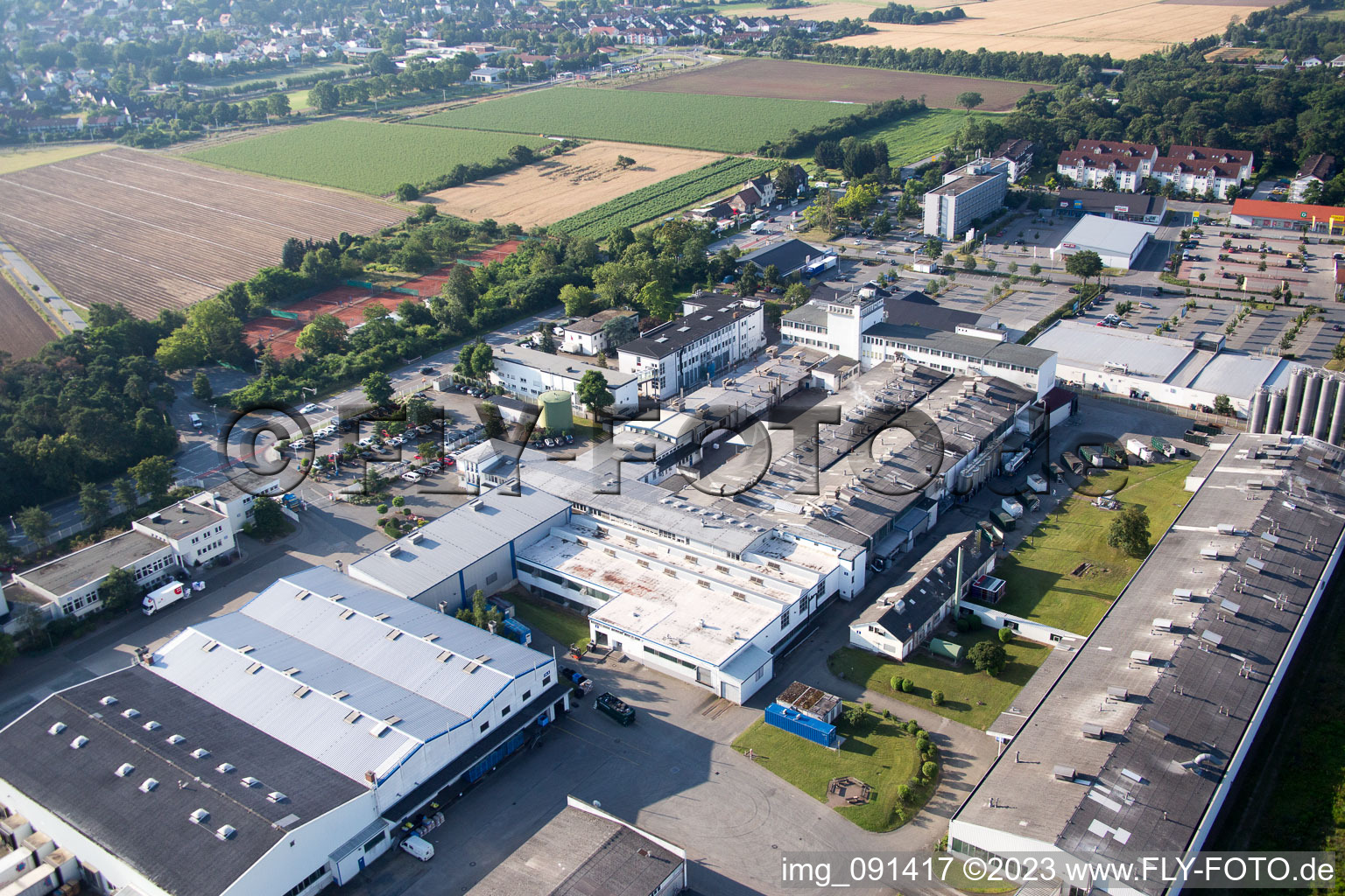 Alsbach-Hähnlein, Industriegebiet Sandwiese im Bundesland Hessen, Deutschland von oben gesehen