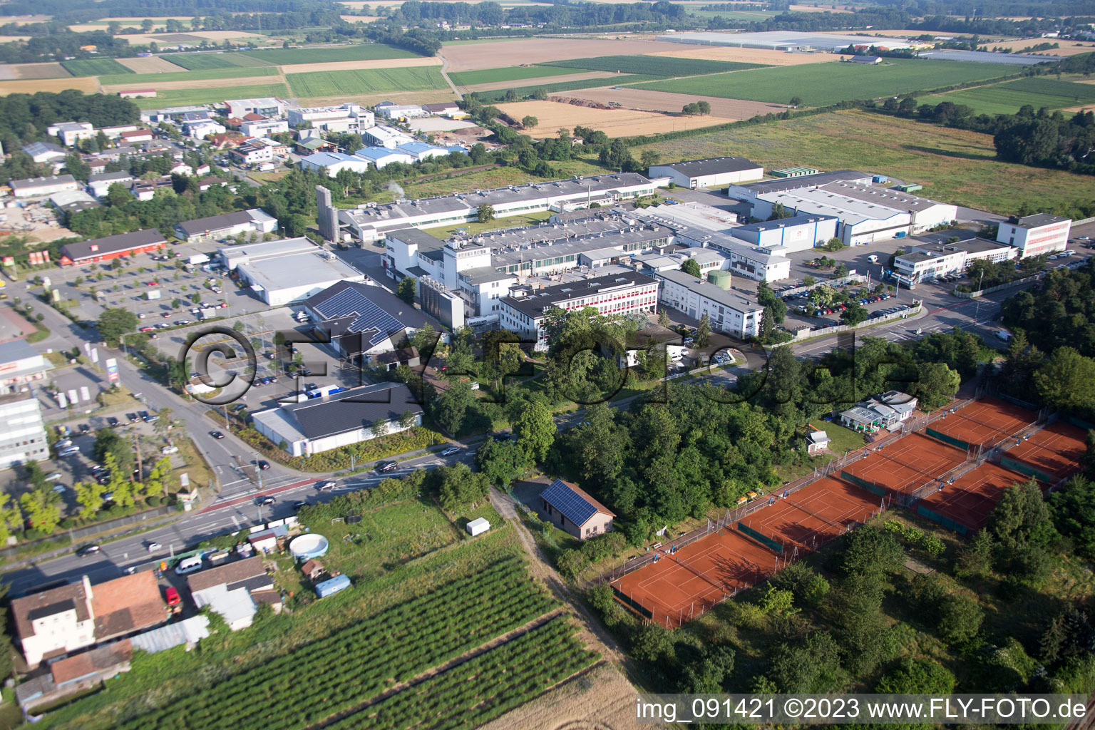 Alsbach-Hähnlein, Industriegebiet Sandwiese im Bundesland Hessen, Deutschland aus der Luft betrachtet