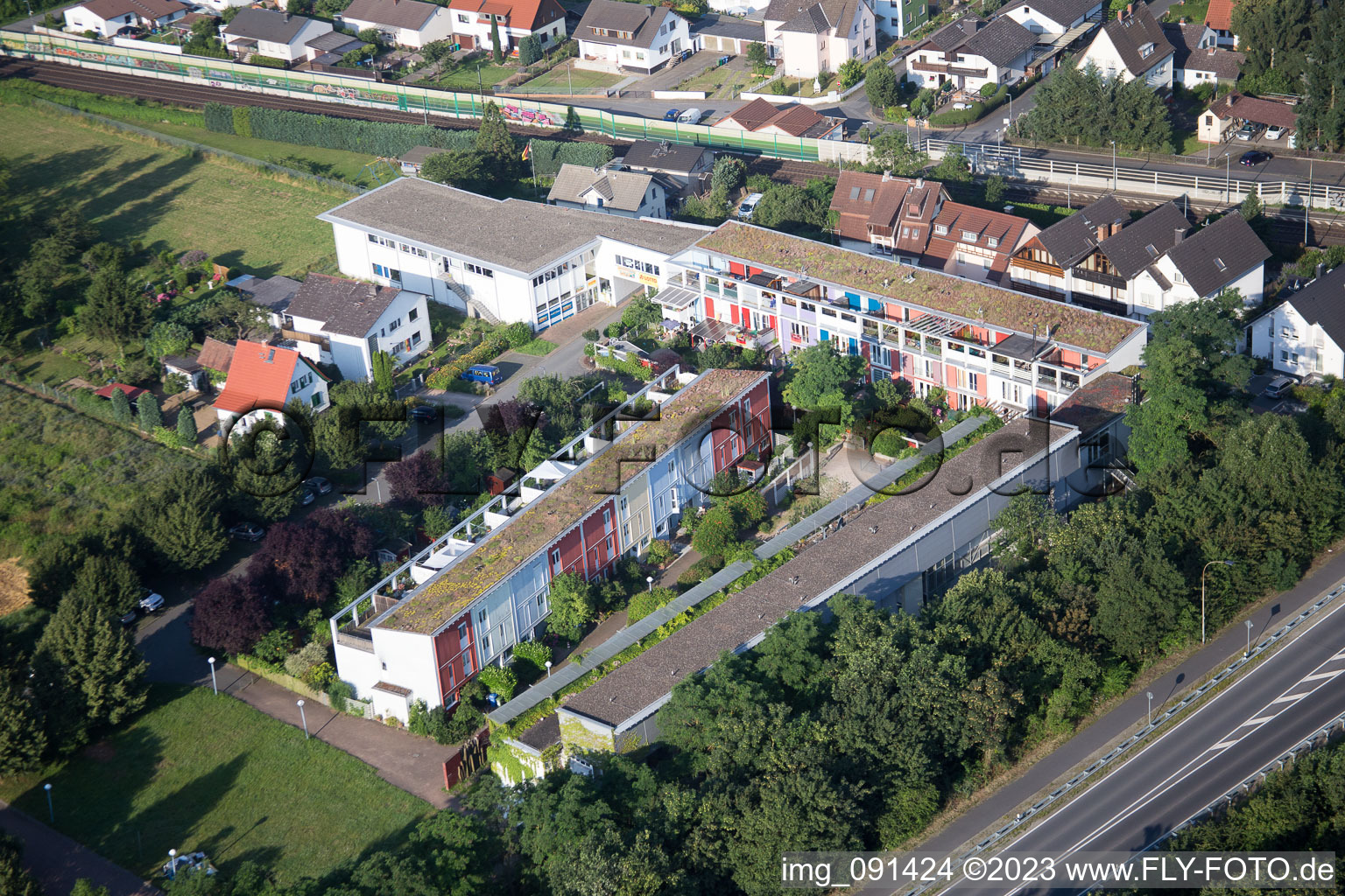 Alsbach-Hähnlein, Industriegebiet Sandwiese im Bundesland Hessen, Deutschland aus der Drohnenperspektive
