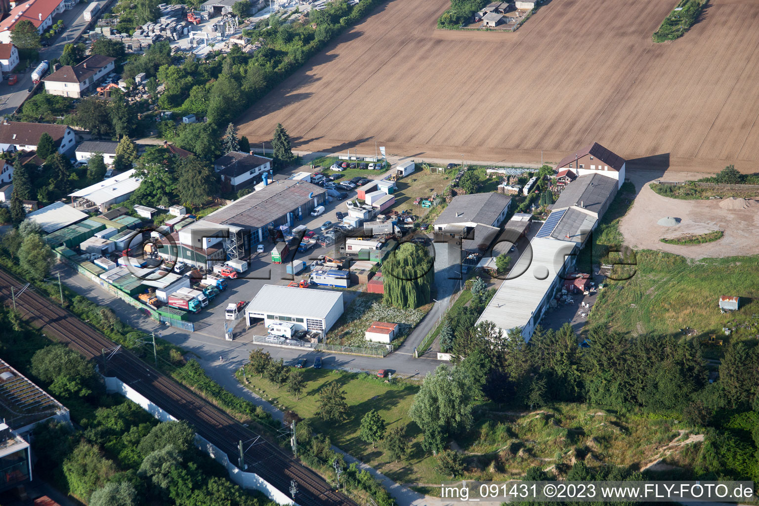 Alsbach-Hähnlein, Industriegebiet Sandwiese im Bundesland Hessen, Deutschland von einer Drohne aus
