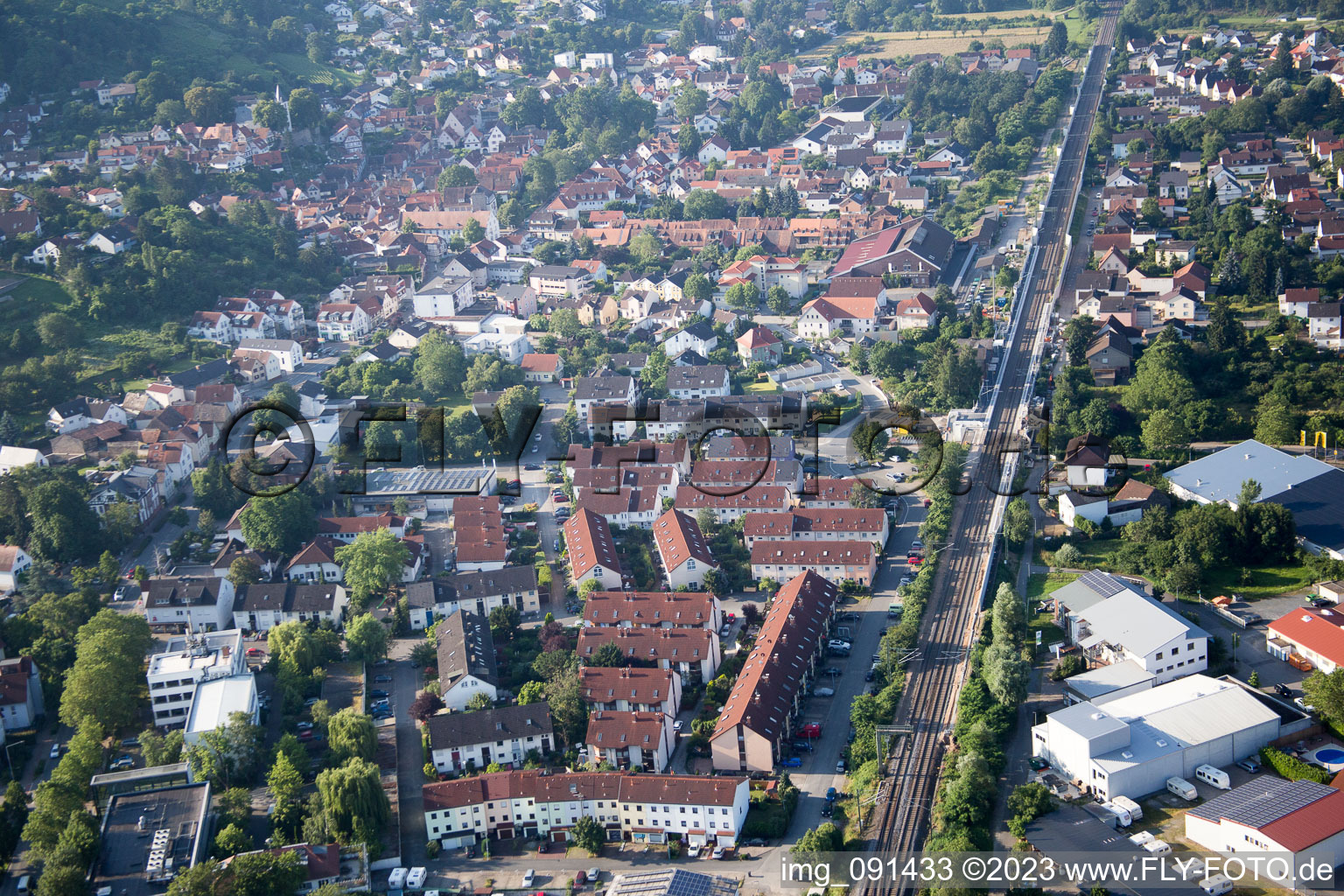 Luftaufnahme von Zwingenberg im Bundesland Hessen, Deutschland