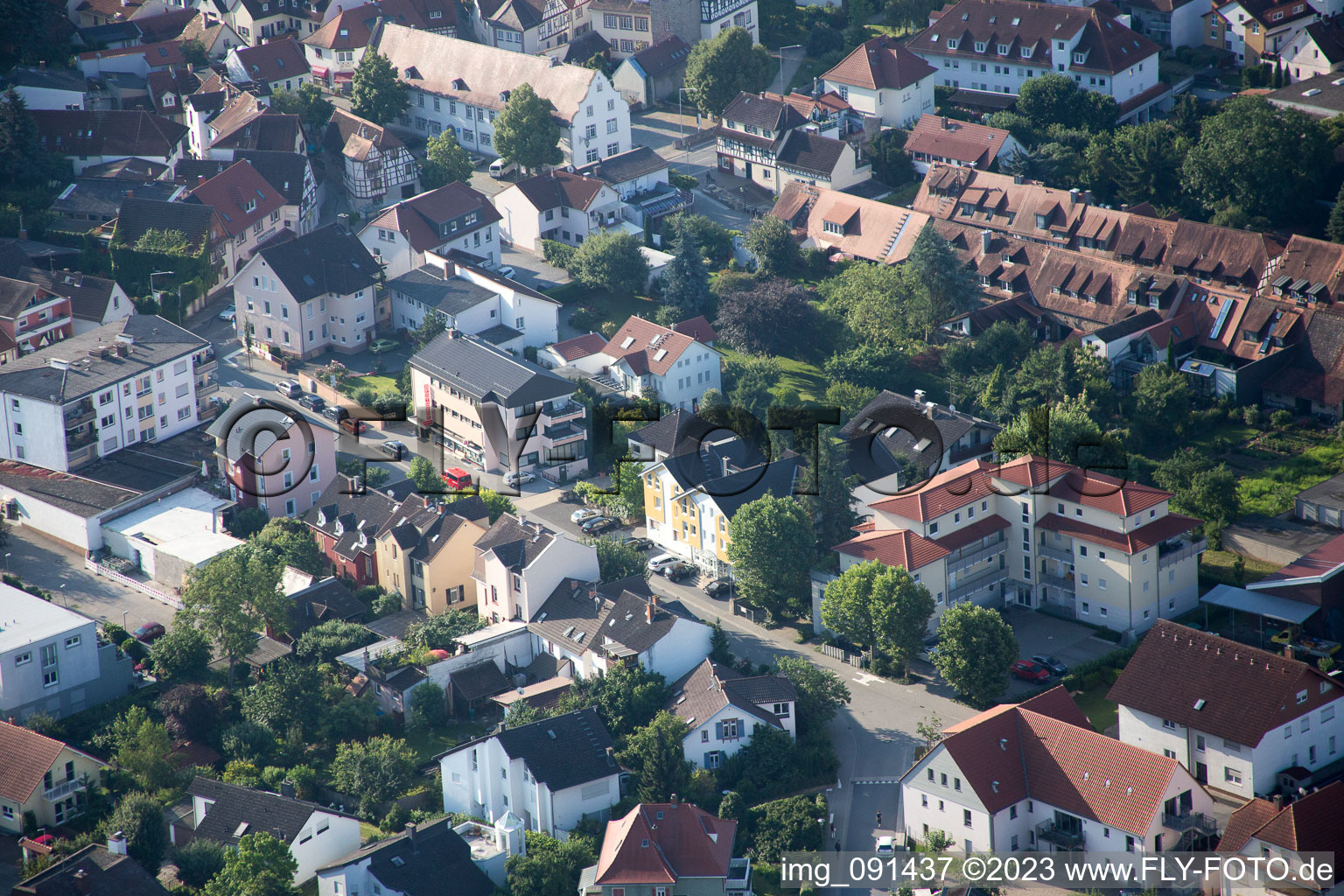 Zwingenberg im Bundesland Hessen, Deutschland aus der Luft