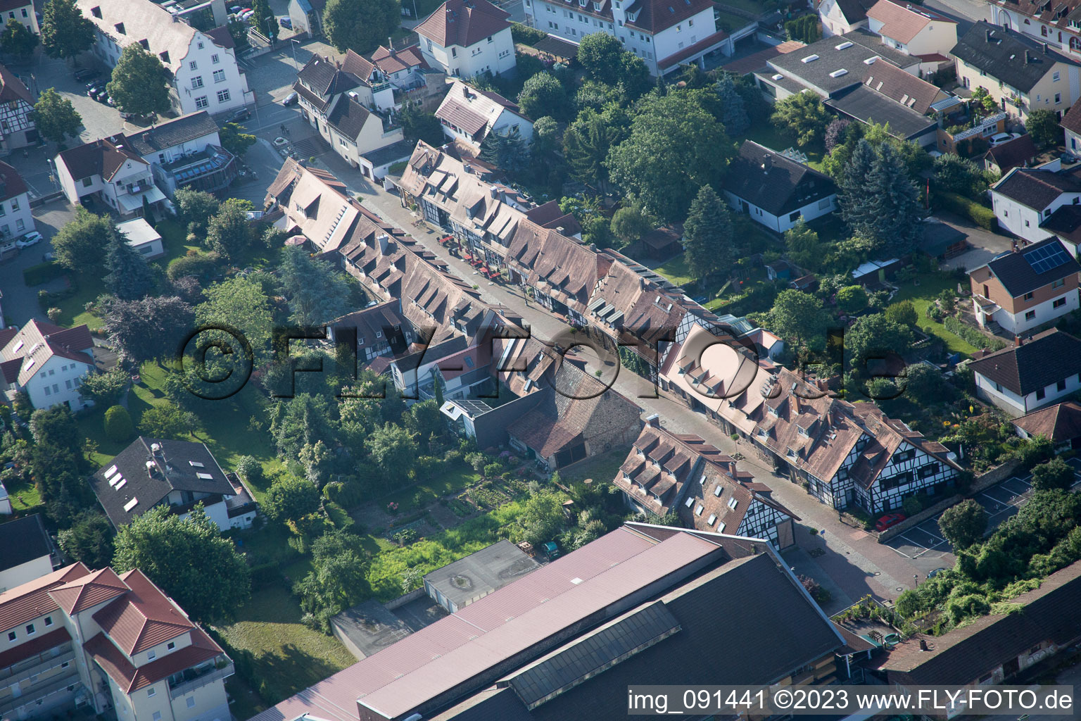 Zwingenberg im Bundesland Hessen, Deutschland aus der Luft betrachtet