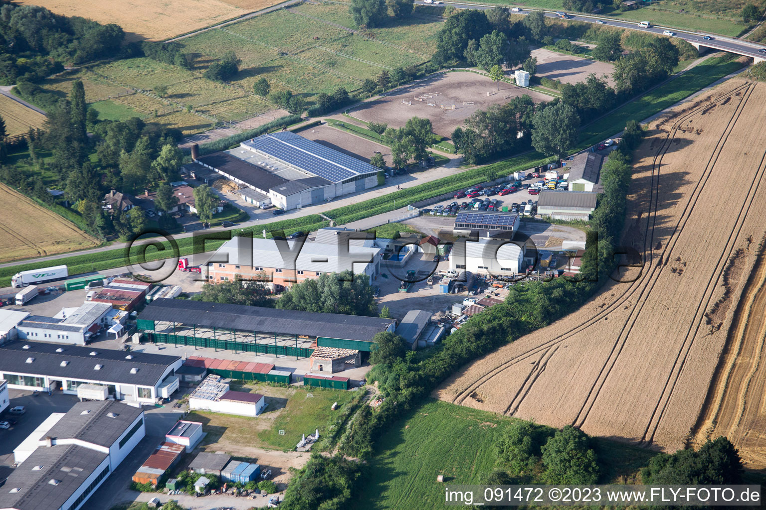 Bensheim, Industriegebiet W im Bundesland Hessen, Deutschland von der Drohne aus gesehen