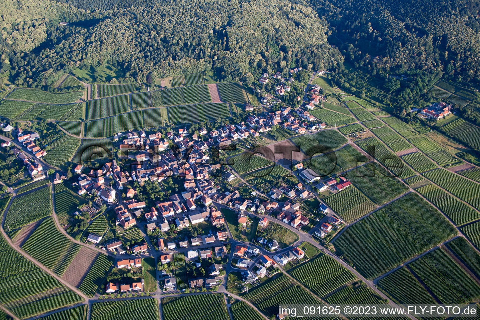Weyher in der Pfalz im Bundesland Rheinland-Pfalz, Deutschland aus der Luft betrachtet