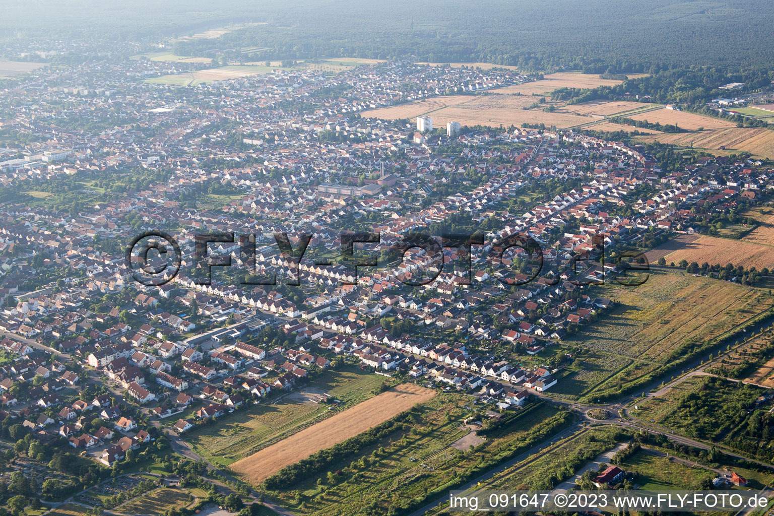 Luftbild von Haßloch im Bundesland Rheinland-Pfalz, Deutschland