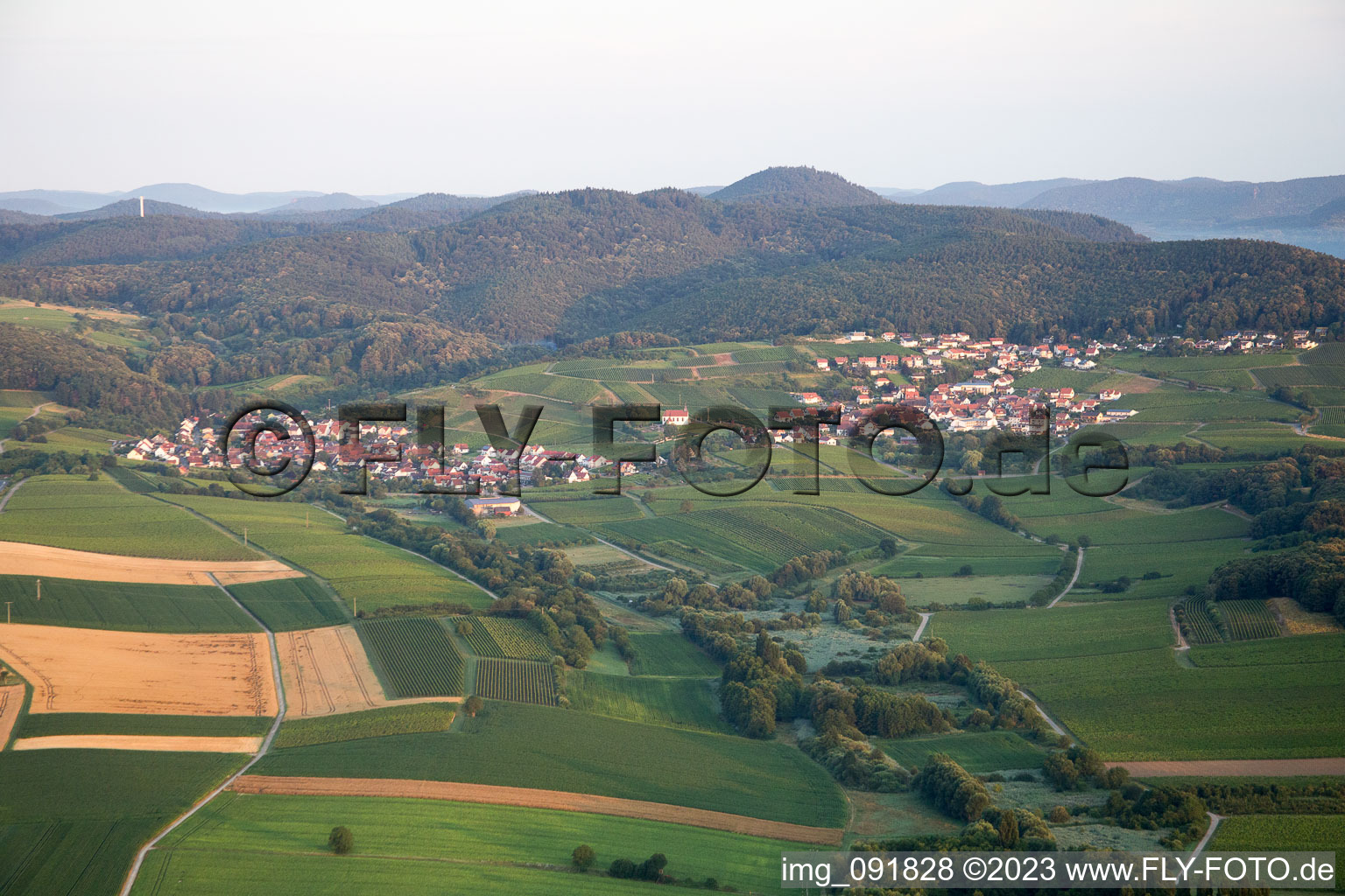 Ortsteil Gleishorbach in Gleiszellen-Gleishorbach im Bundesland Rheinland-Pfalz, Deutschland aus der Luft