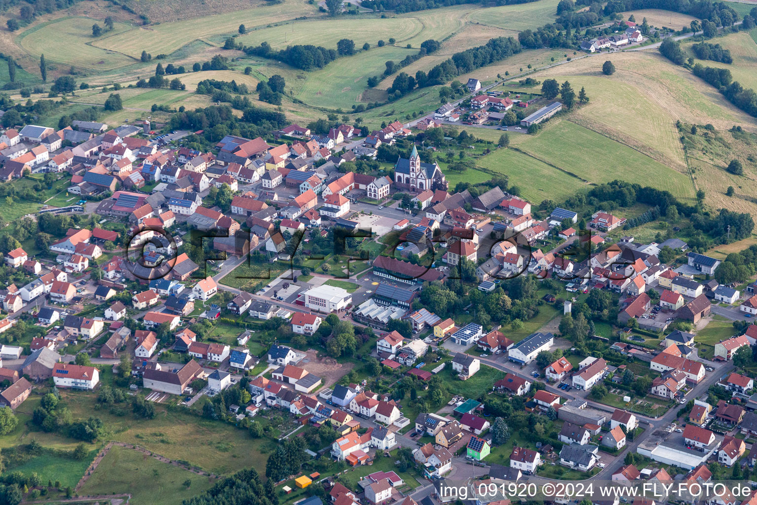 Dorf - Ansicht in Martinshöhe im Bundesland Rheinland-Pfalz, Deutschland