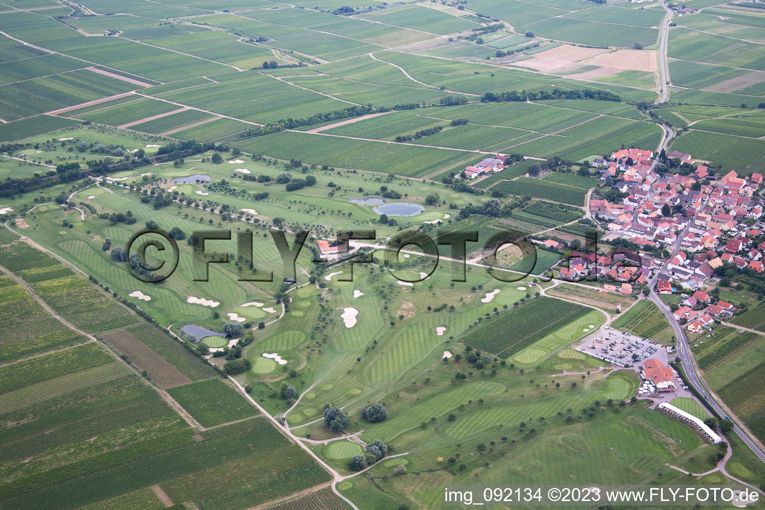 Luftbild von Dackenheim, Golfplatz im Bundesland Rheinland-Pfalz, Deutschland