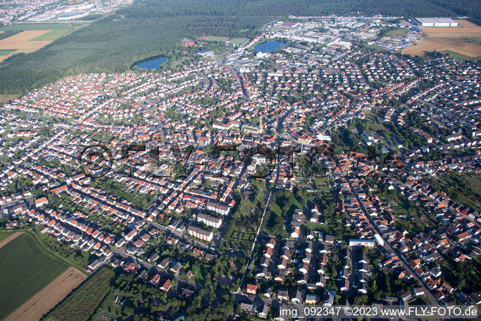 Luftaufnahme von Forst im Bundesland Baden-Württemberg, Deutschland