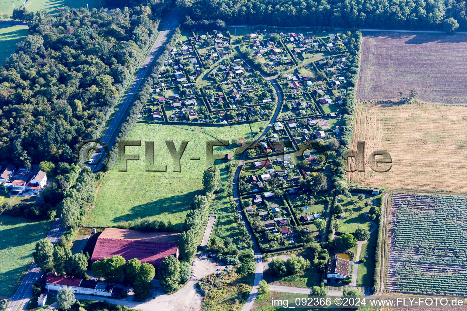 Parzellen einer Kleingartenanlage in Waghäusel im Bundesland  im Ortsteil Wiesental im Bundesland Baden-Württemberg, Deutschland