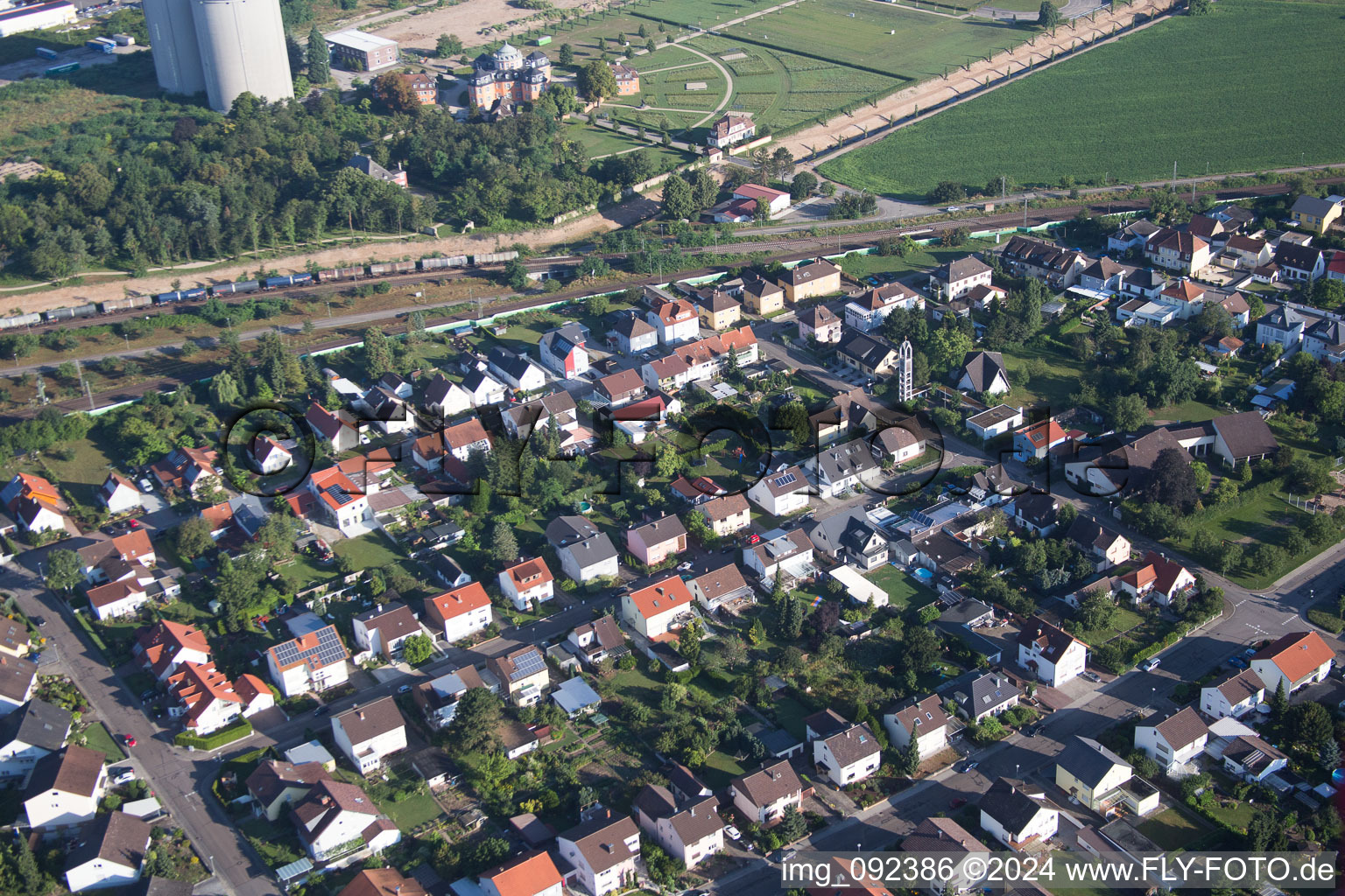 Waghäusel im Bundesland Baden-Württemberg, Deutschland vom Flugzeug aus