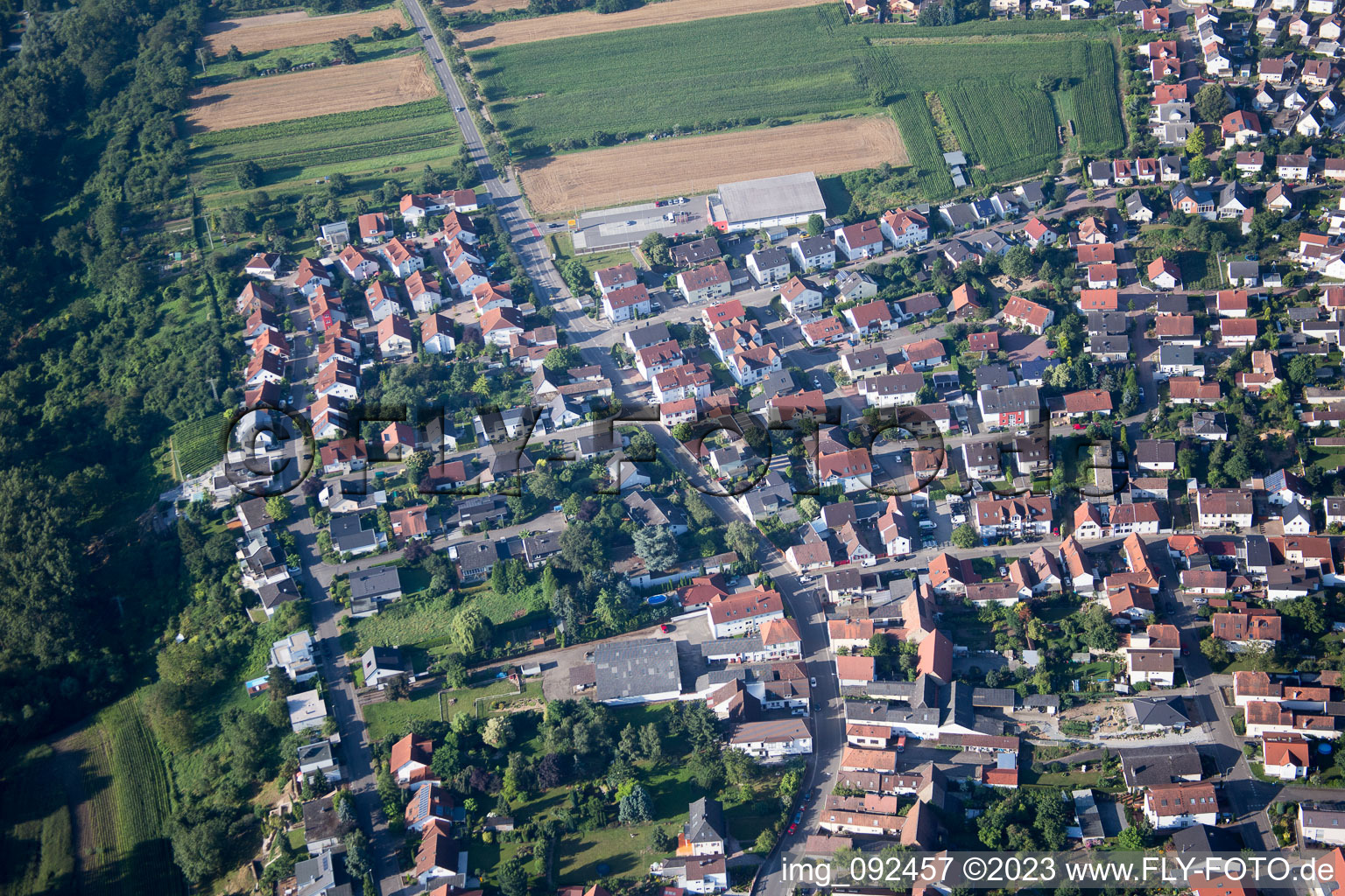 Luftbild von Ortsteil Berghausen in Römerberg im Bundesland Rheinland-Pfalz, Deutschland