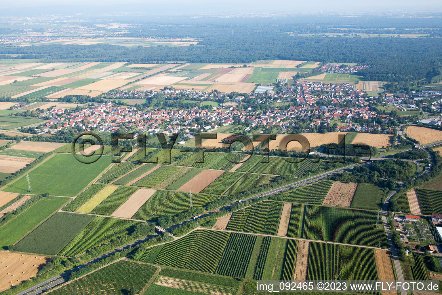Luftaufnahme von Schwegenheim im Bundesland Rheinland-Pfalz, Deutschland