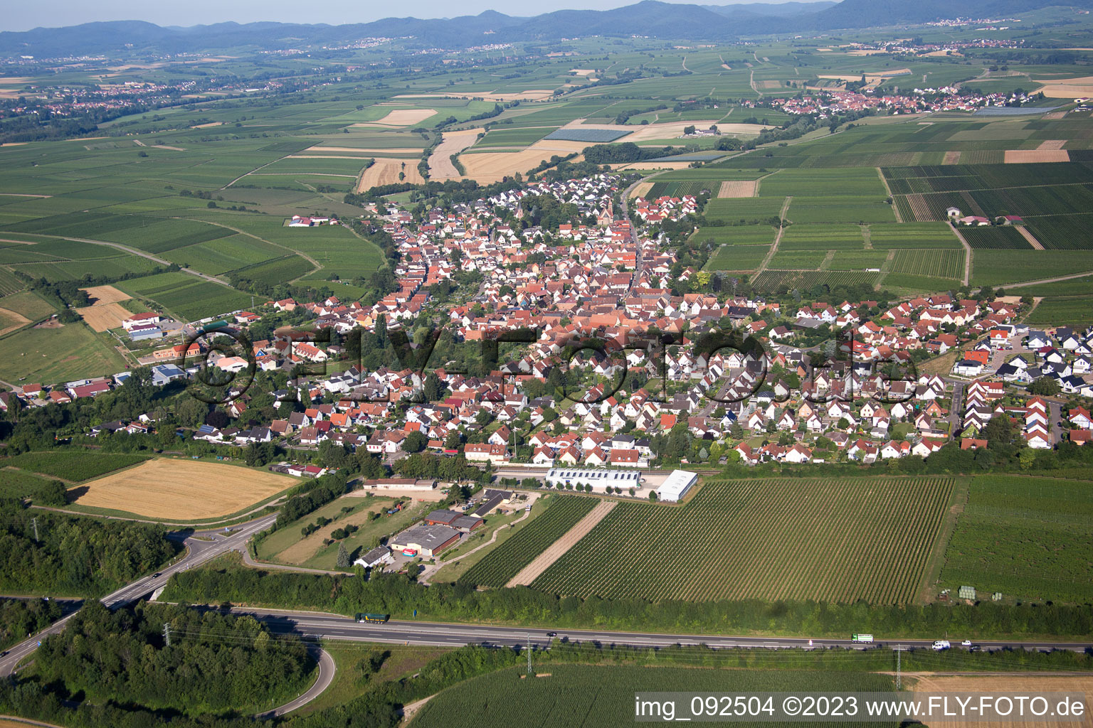 Drohnenaufname von Insheim im Bundesland Rheinland-Pfalz, Deutschland