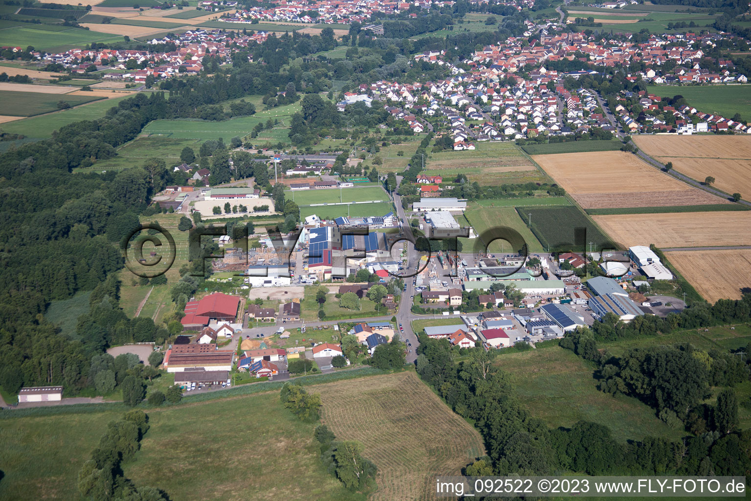Billigheim, Gewerbegebiet Ost in Billigheim-Ingenheim im Bundesland Rheinland-Pfalz, Deutschland